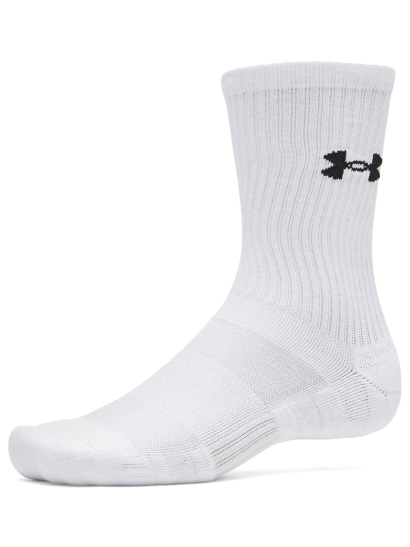 Image 3 of 3 of UNDER ARMOUR Mens Training Performance Cotton Crew Socks 3 Pack - White