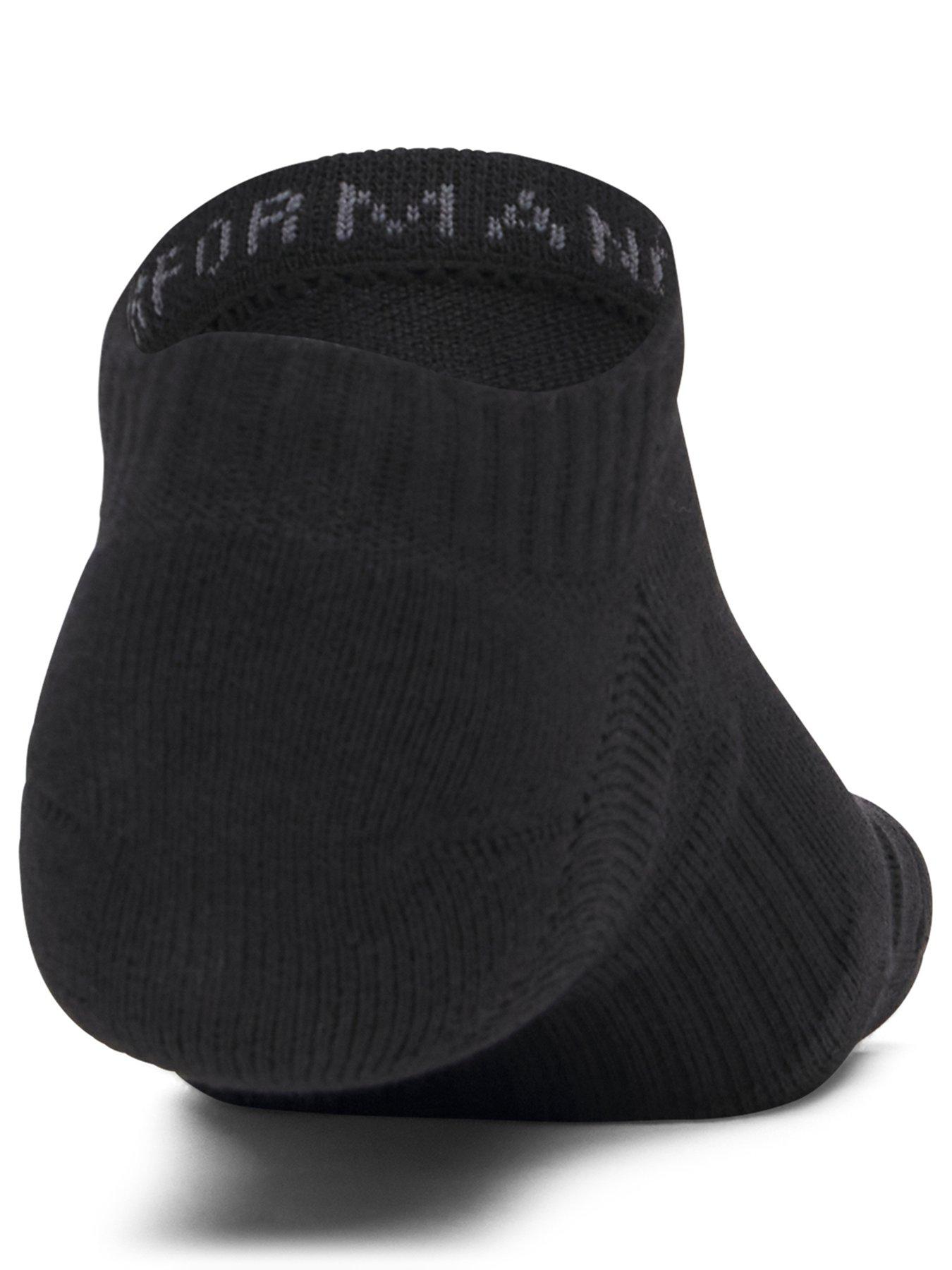 Image 2 of 3 of UNDER ARMOUR Mens Training Performance Cotton No Show Socks 3 Pack - Black