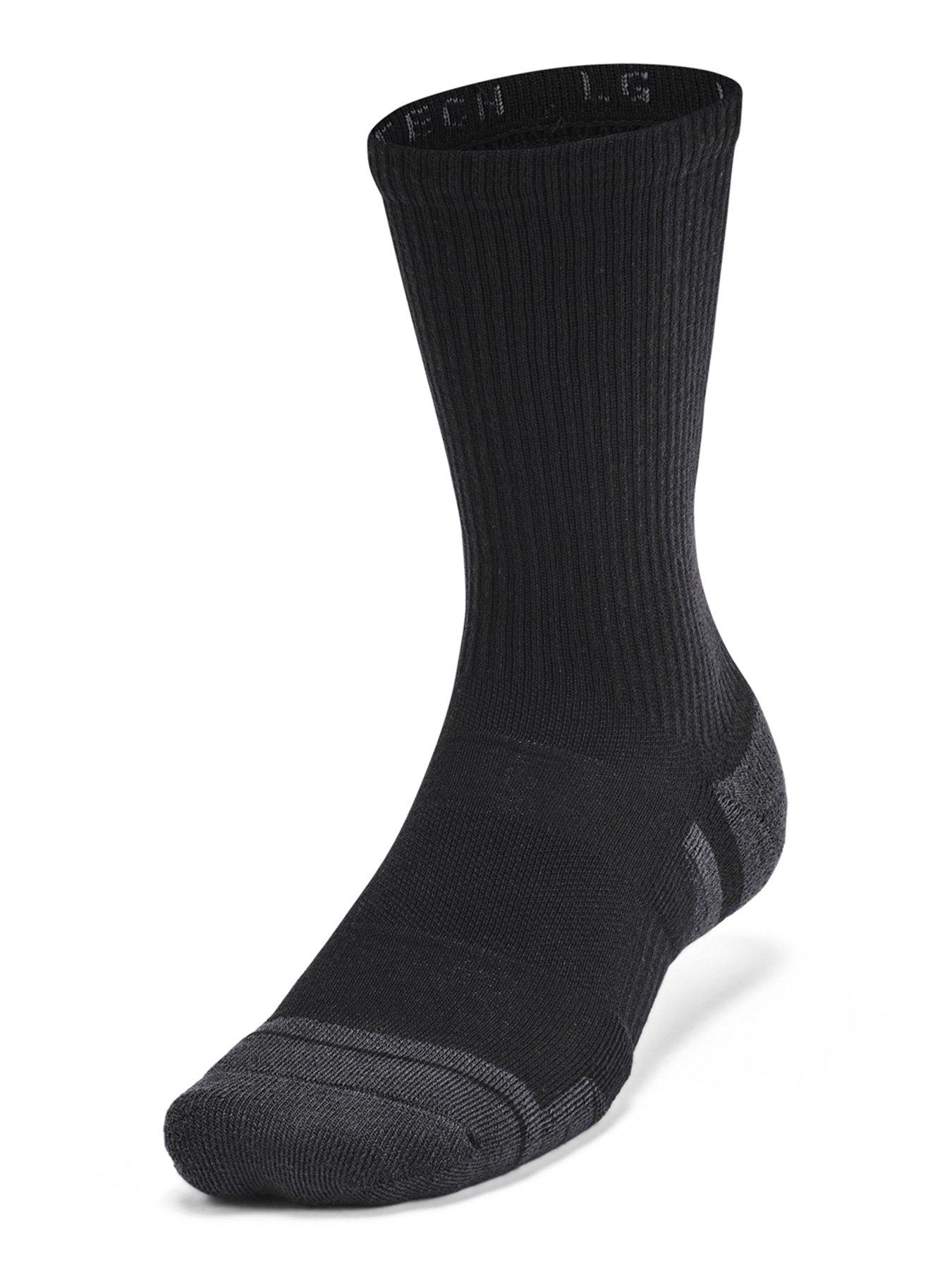  image of under-armour-mens-training-performance-tech-crew-socks-6-pack-black