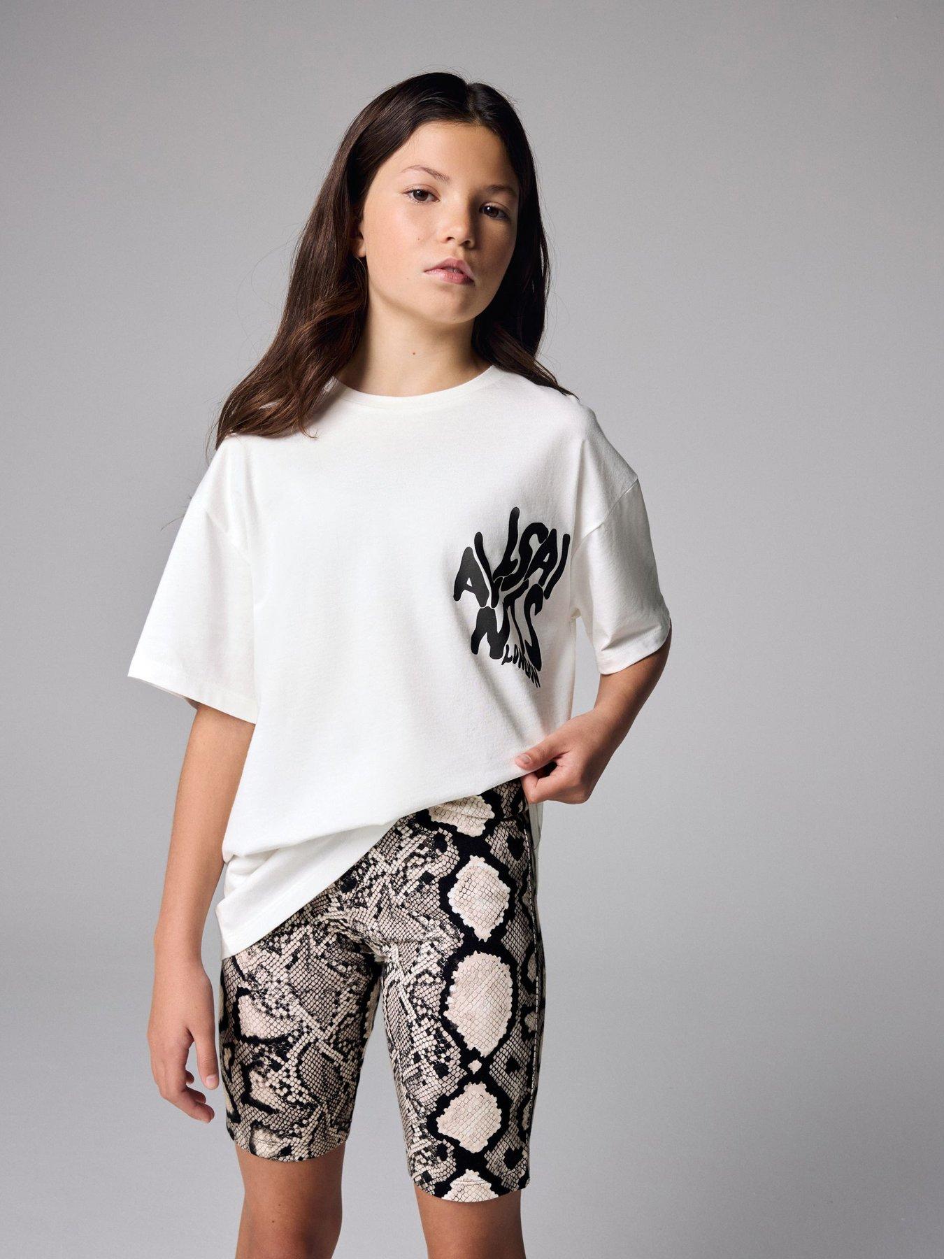 smALLSAINTS Older Girls Graphic Snake Cycle Set - White