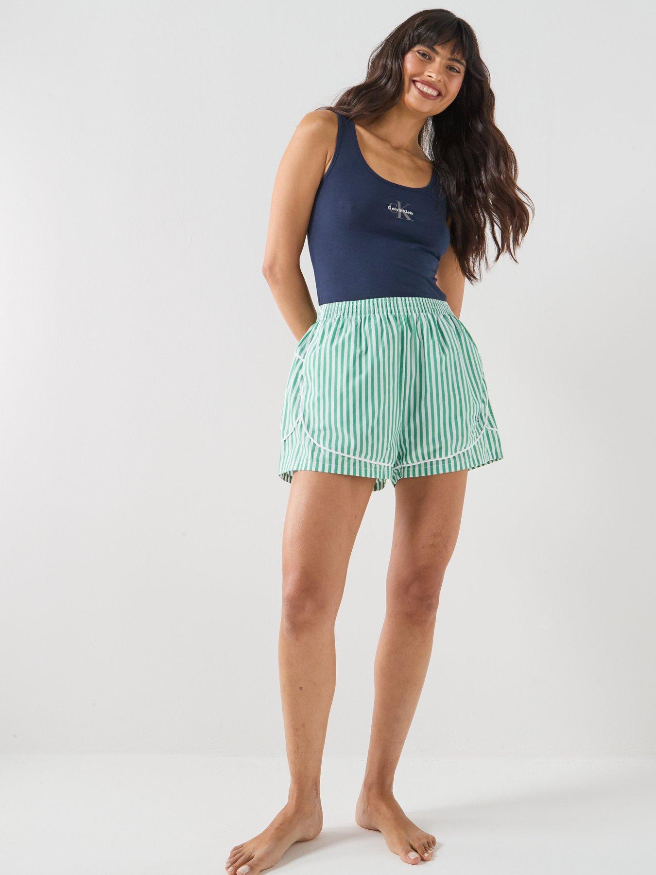 Image 3 of 6 of Calvin Klein Poplin Track Shorts - Green