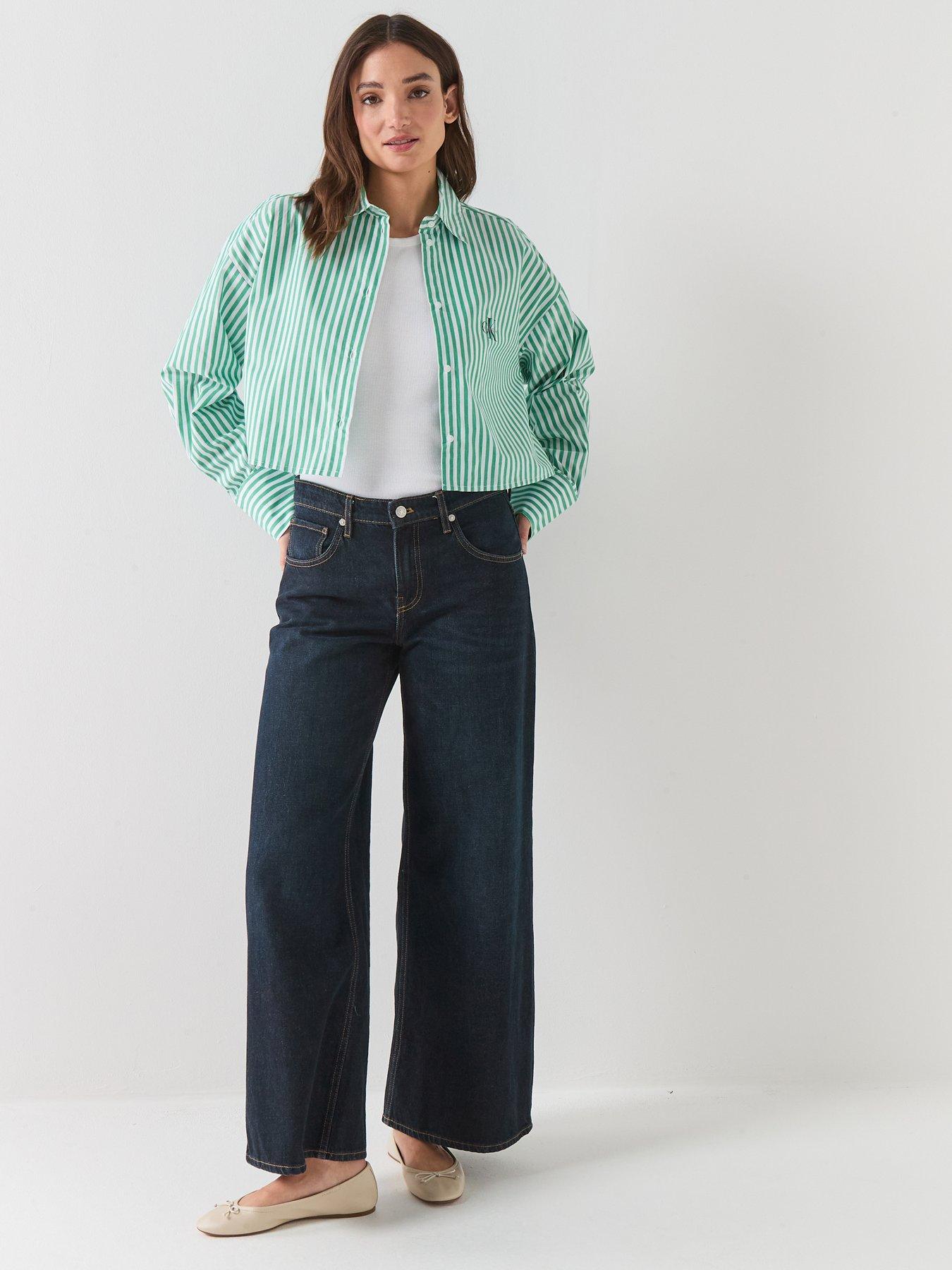 Image 3 of 6 of Calvin Klein Cropped Poplin Shirt