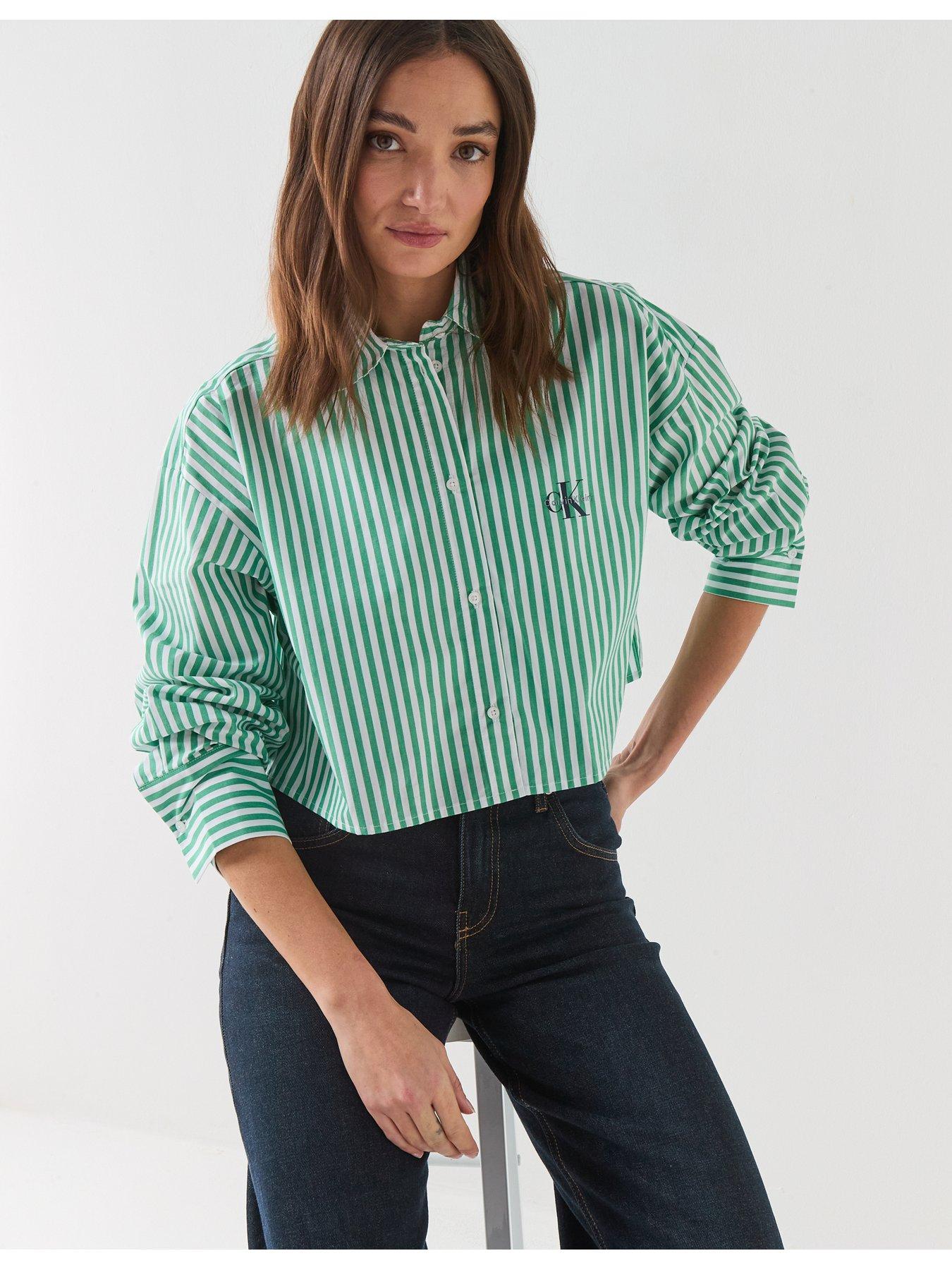 Image 6 of 6 of Calvin Klein Cropped Poplin Shirt