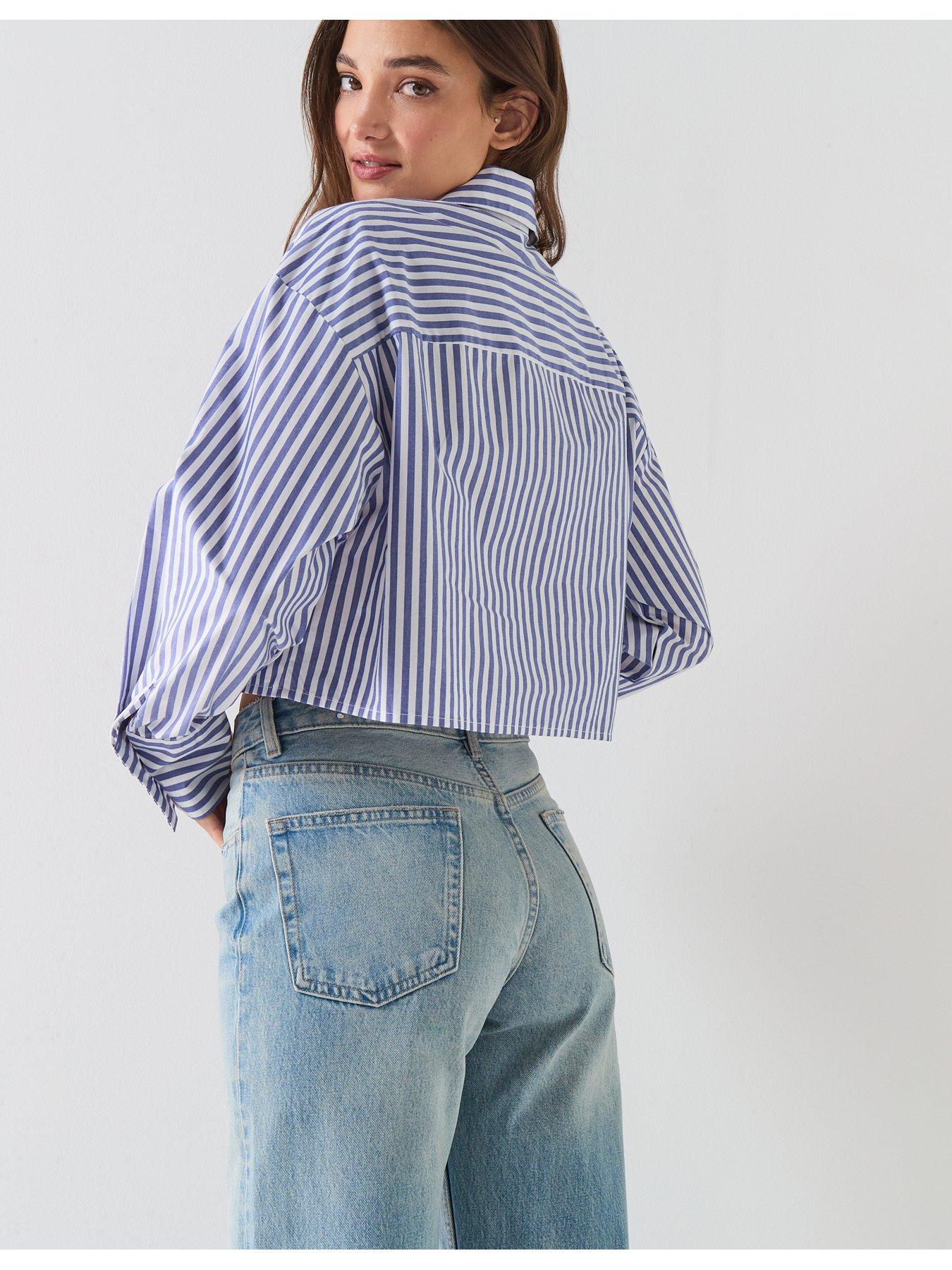 Image 2 of 6 of Calvin Klein Cropped Poplin Shirt