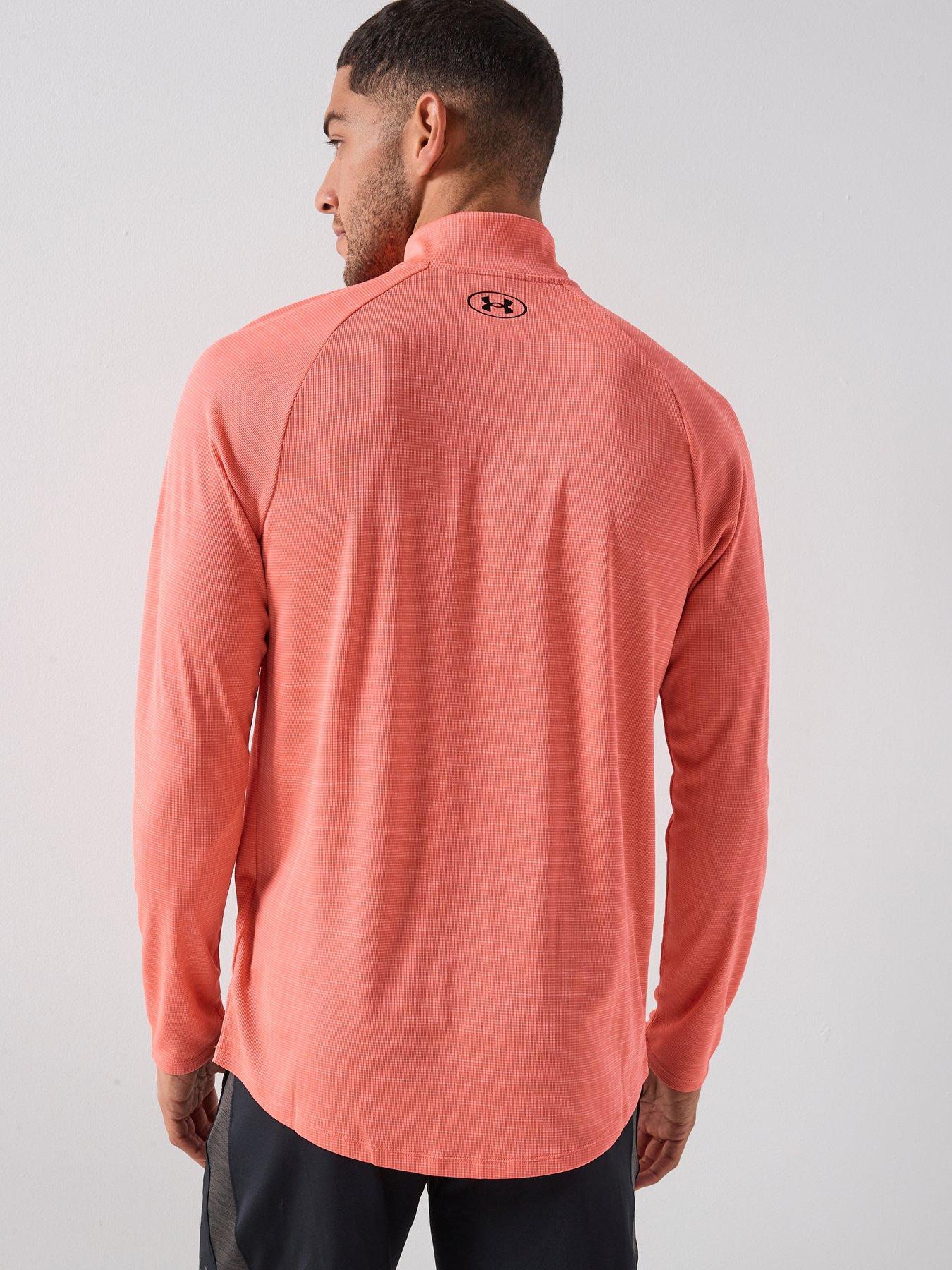  image of under-armour-mens-training-tech-12-zip-top-venom-red