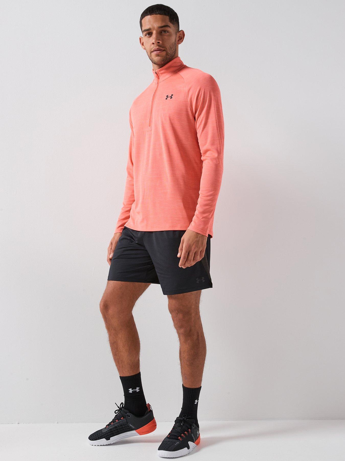  image of under-armour-mens-training-tech-12-zip-top-venom-red