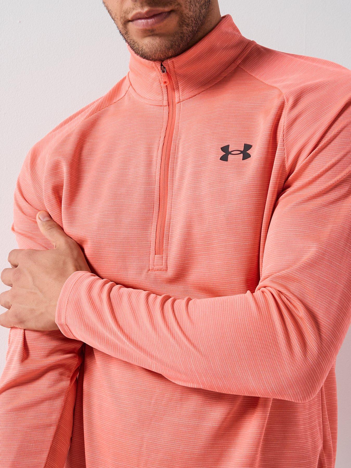  image of under-armour-mens-training-tech-12-zip-top-venom-red