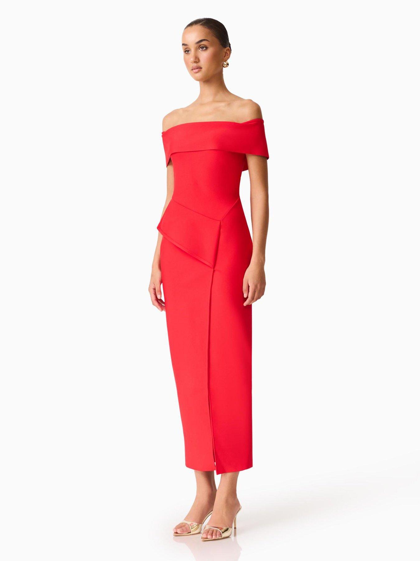 Image 3 of 5 of Elliatt Celia Off The Shoulder Gown - Red