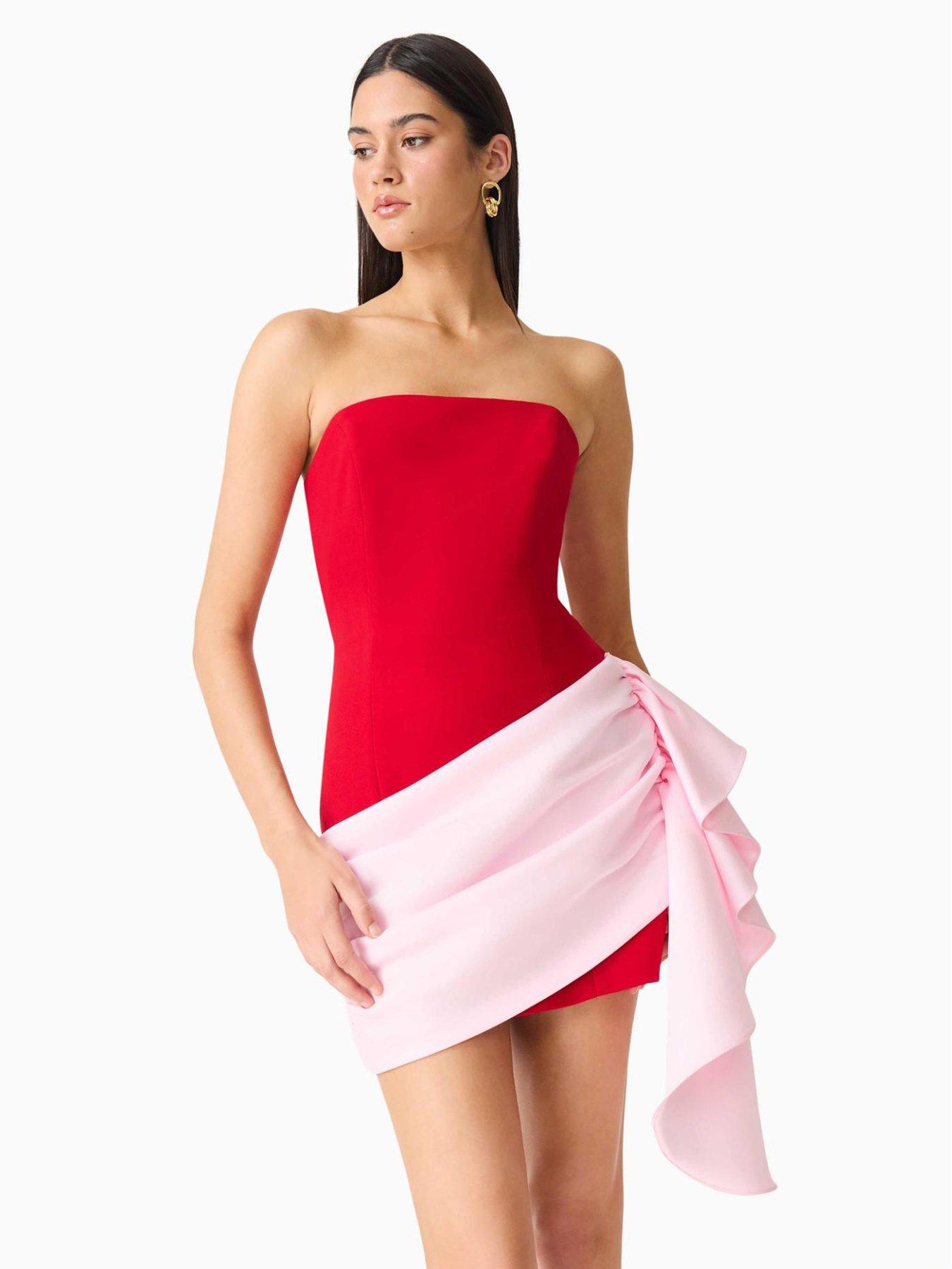 Image 5 of 7 of Elliatt June Strapless Mini Dress - Red