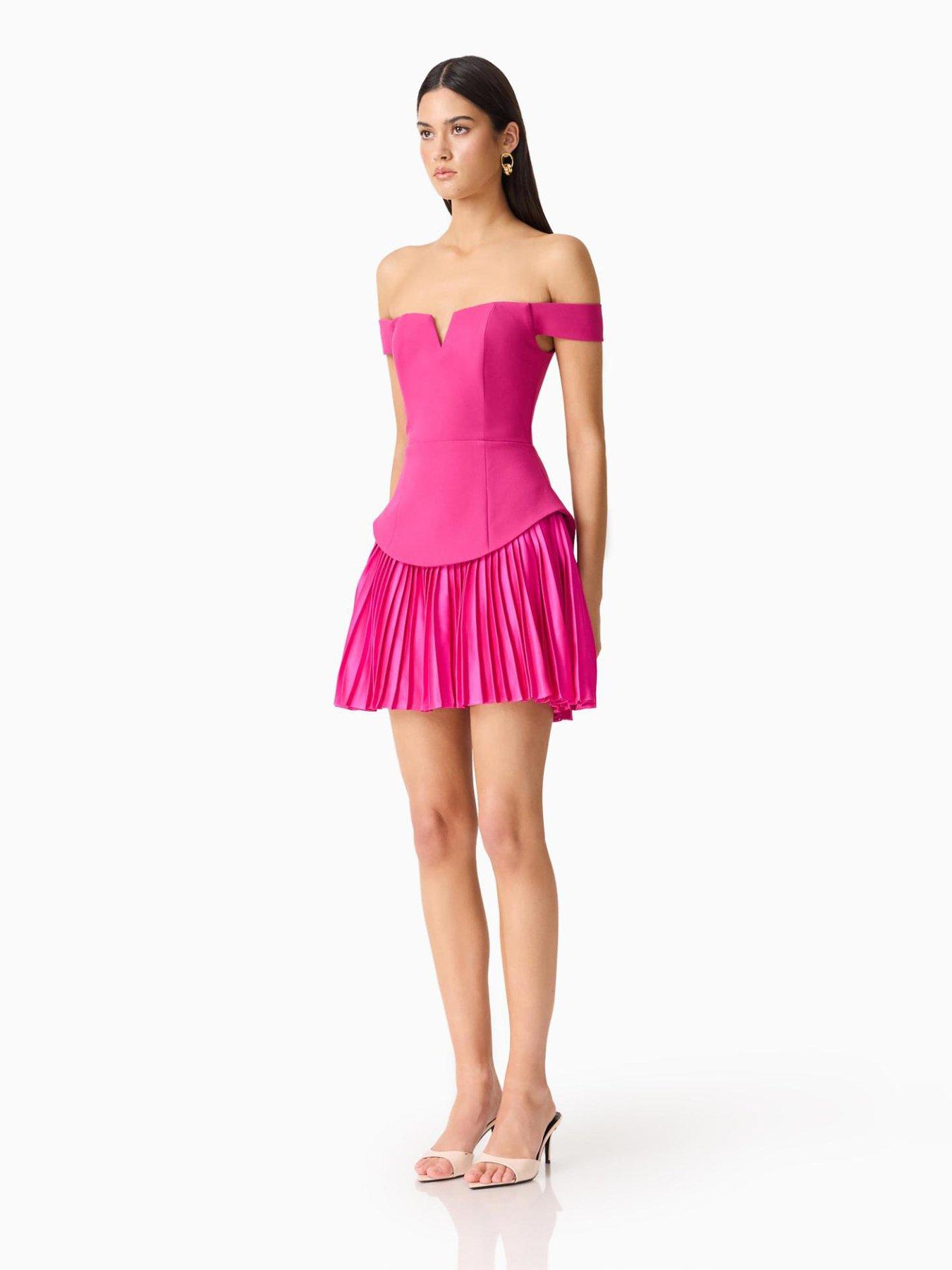  image of elliatt-elva-off-the-shoulder-mini-dress-pink