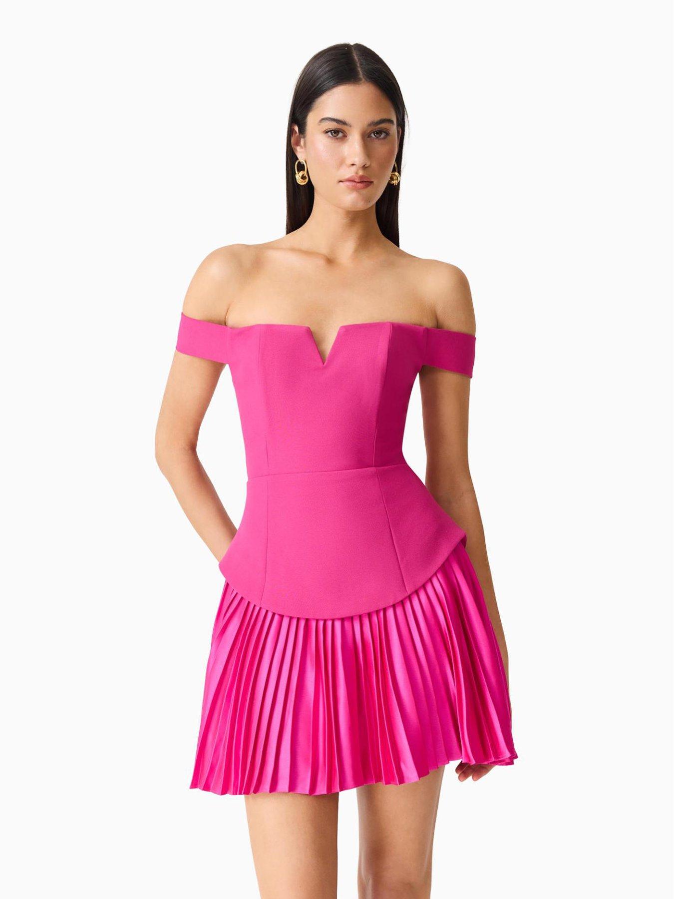  image of elliatt-elva-off-the-shoulder-mini-dress-pink