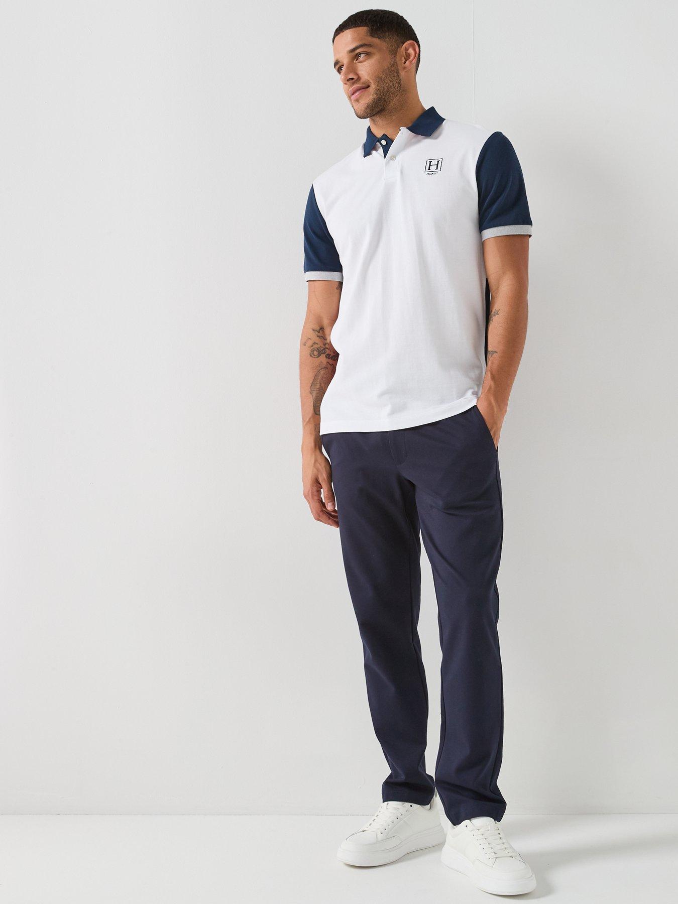 Image 3 of 4 of Hackett Heritage Quad Back Graphic Polo Shirt - White