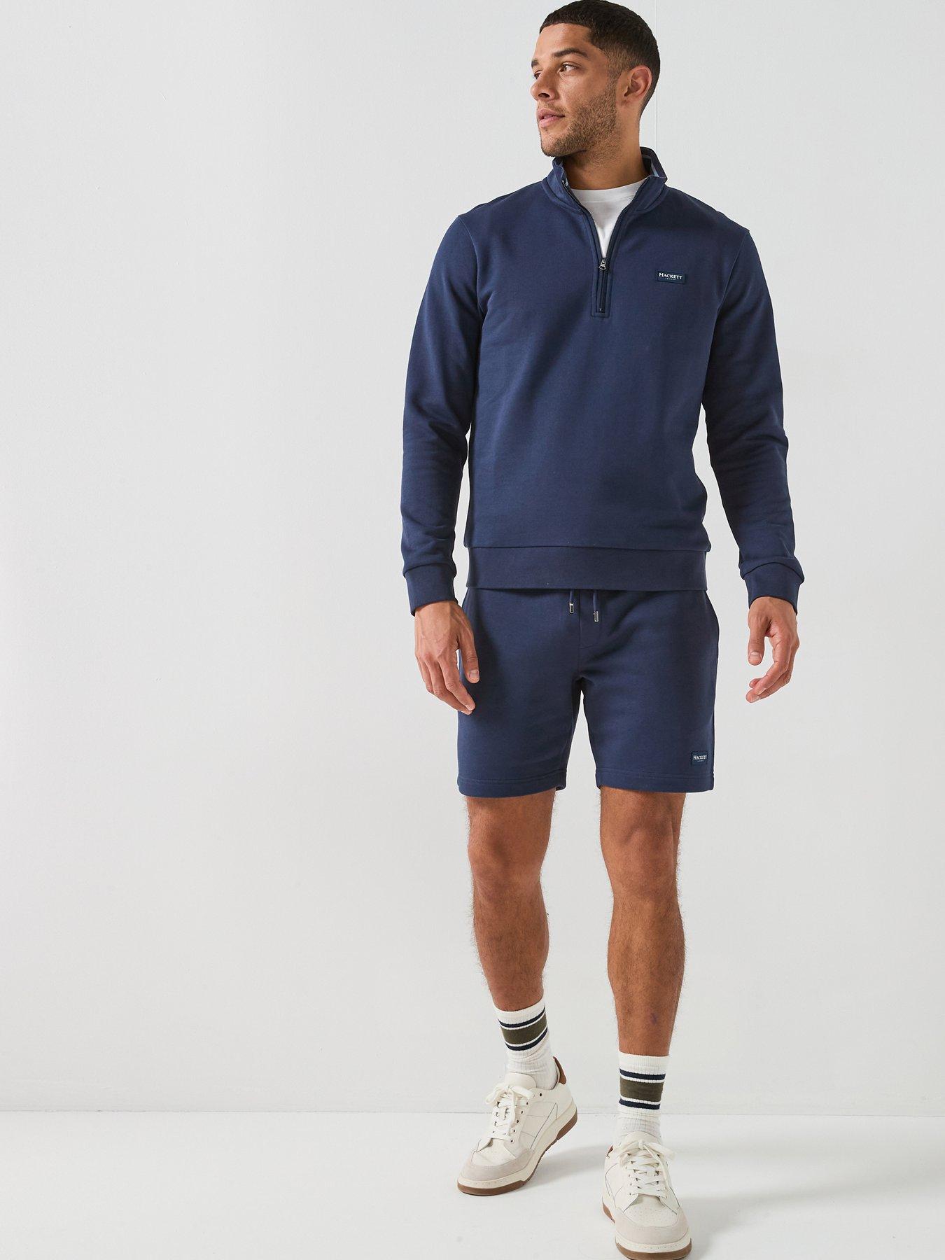  image of hackett-heritage-heritage-essential-badge-sweat-shorts-navy