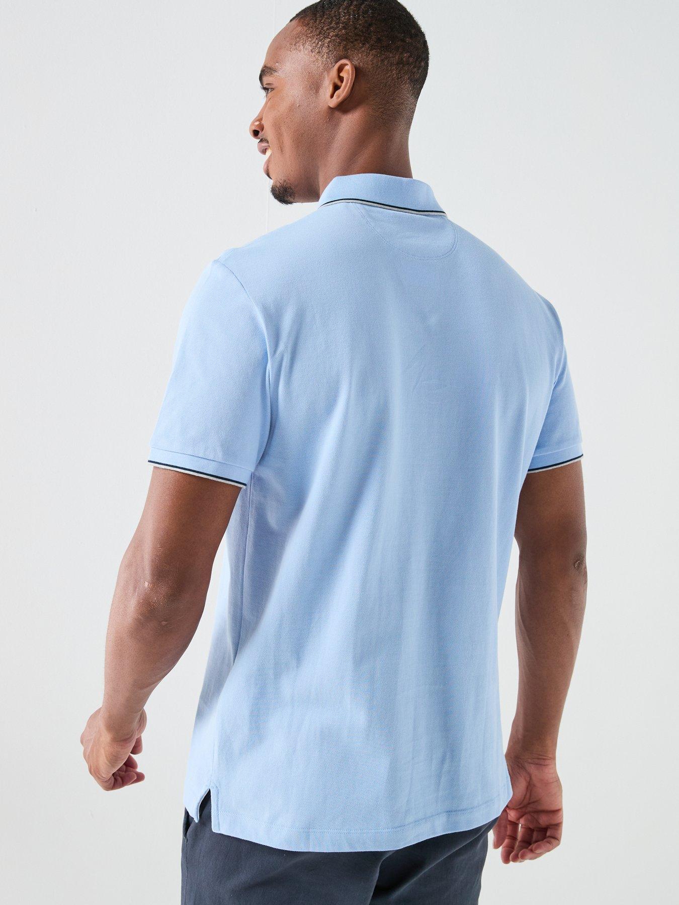 Image 2 of 4 of Hackett Heritage Heritage H Numbers Tipped Polo Shirt - Blue