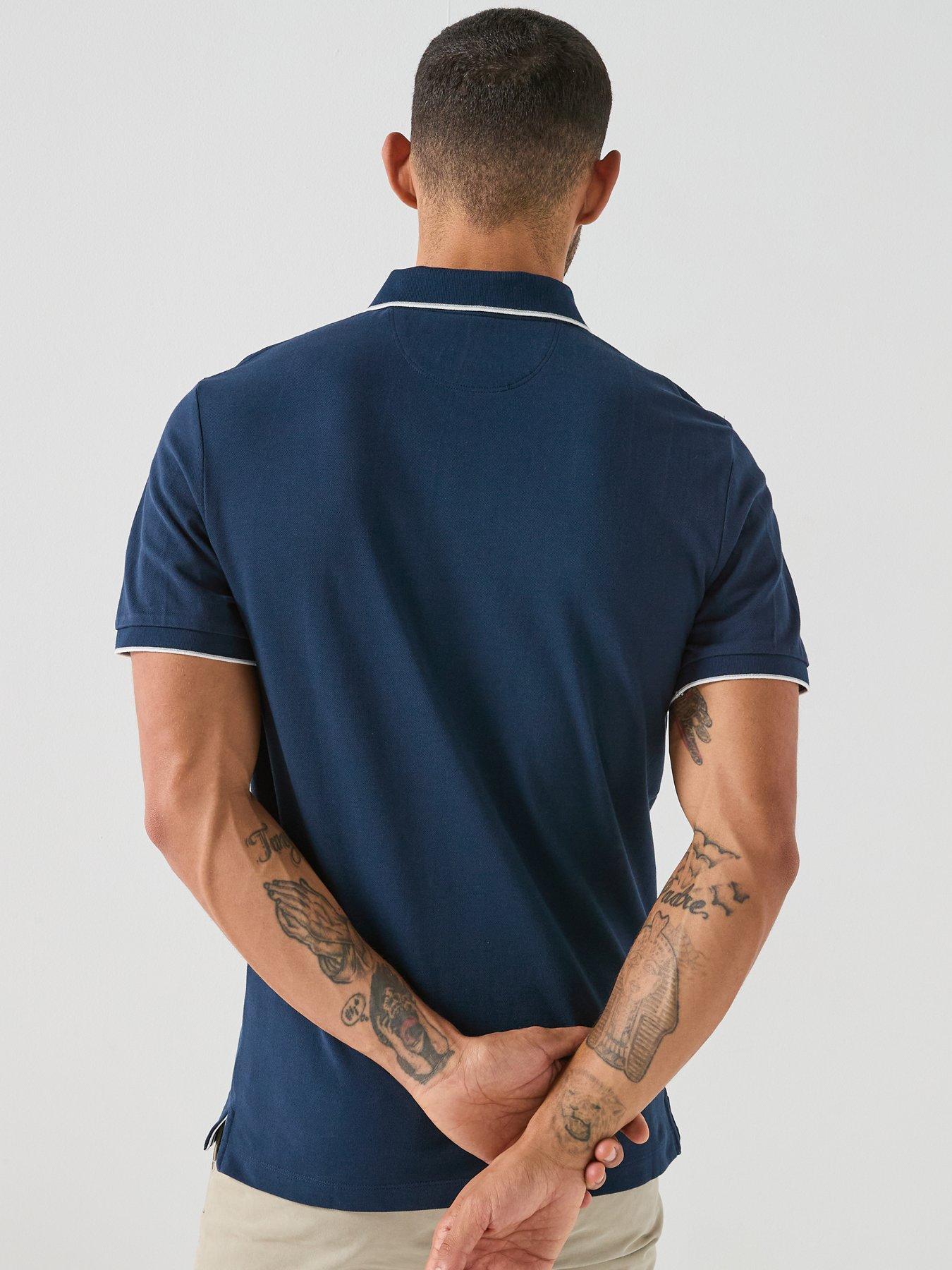Image 2 of 4 of Hackett Heritage H Tipped Polo Shirt - Navy