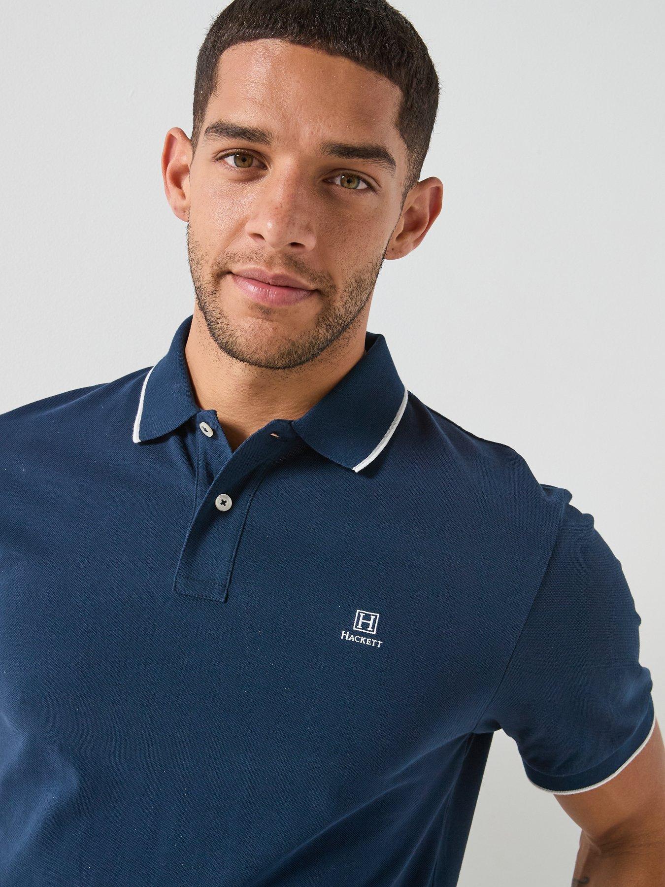 Image 4 of 4 of Hackett Heritage H Tipped Polo Shirt - Navy