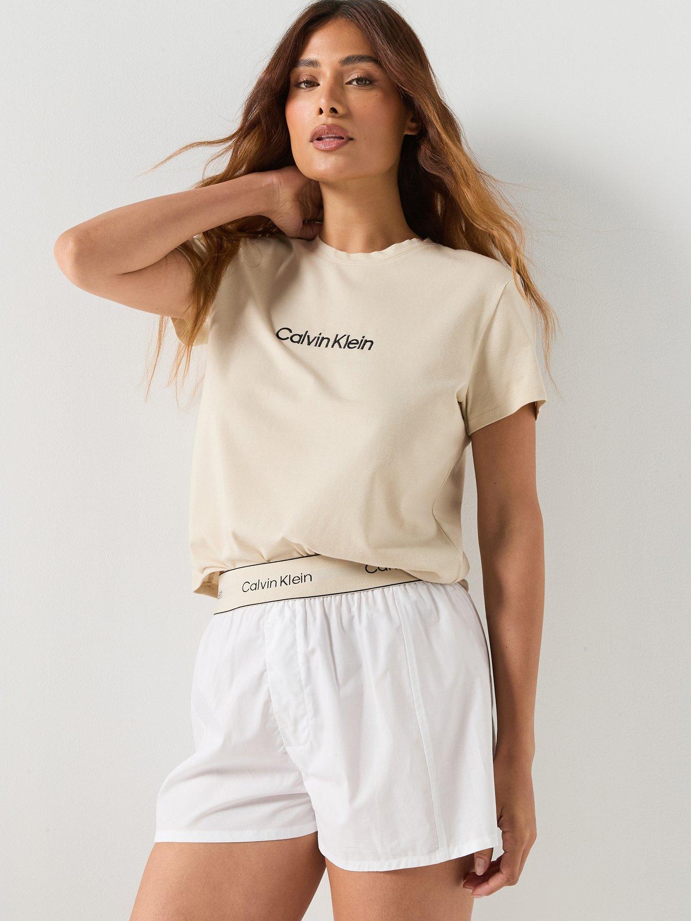 Image 1 of 6 of Calvin Klein S/S T Heritage Short Set - Grey