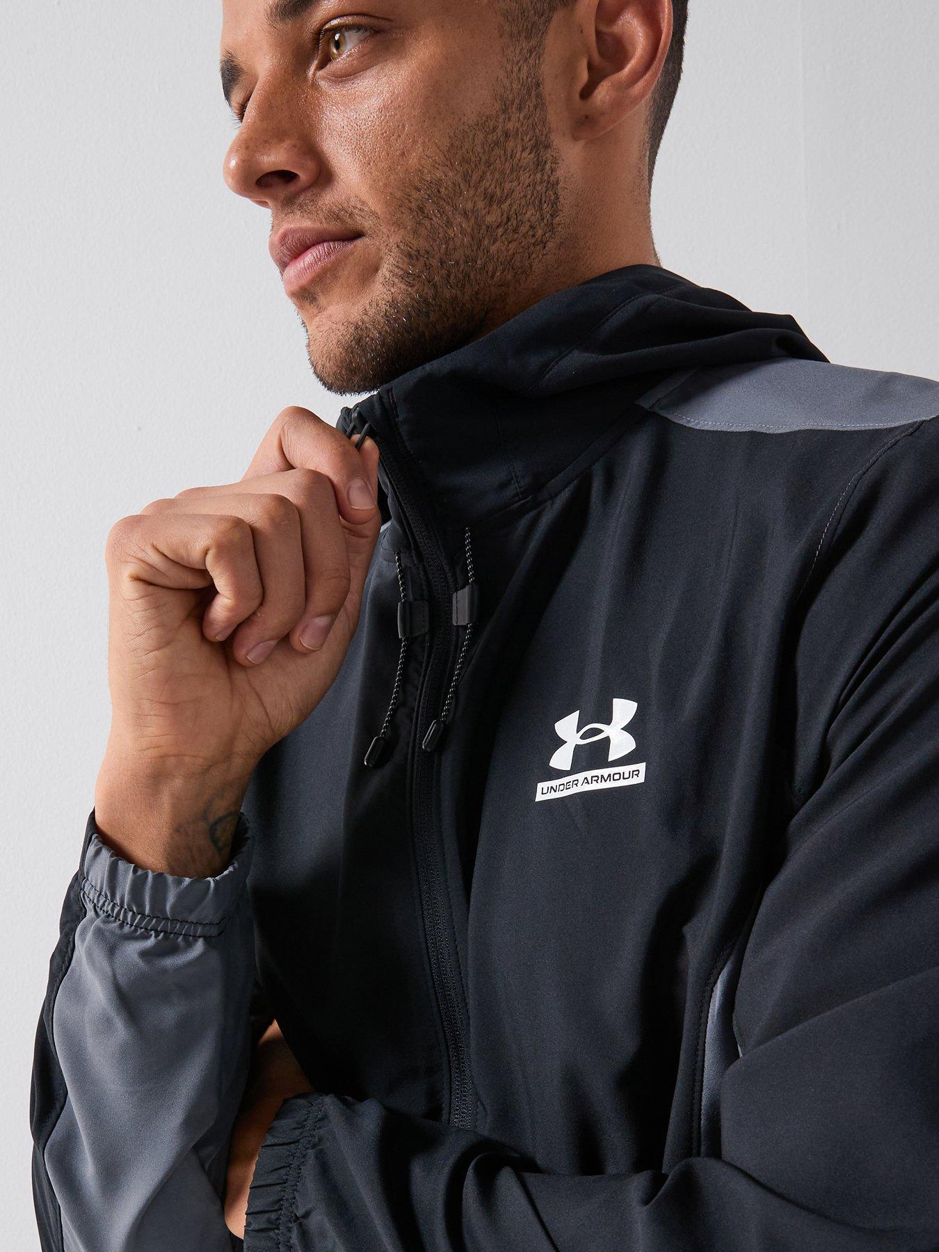  image of under-armour-mens-training-tech-woven-jacket-black