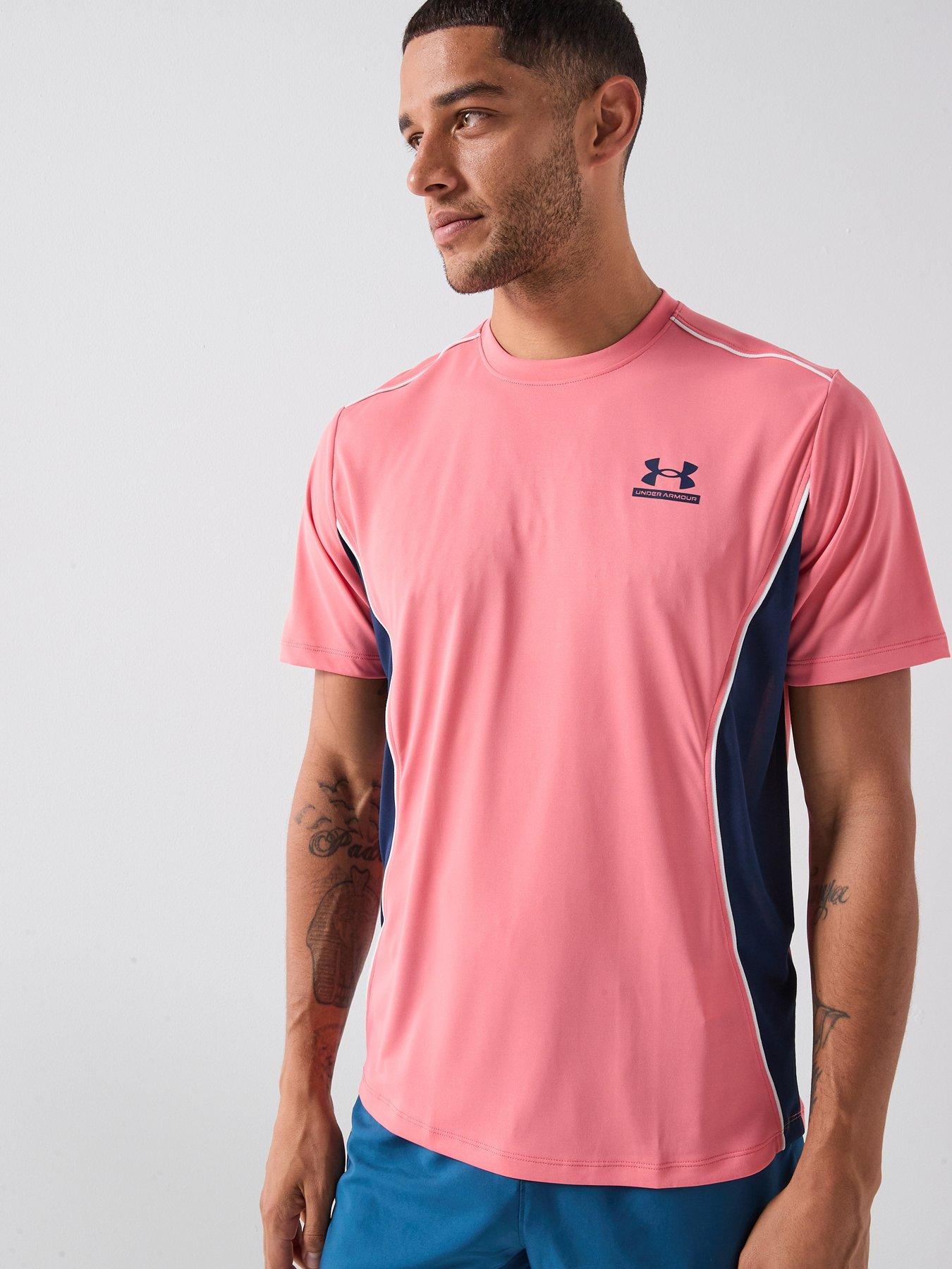 Image 1 of 6 of UNDER ARMOUR Mens Training Tech Short Sleeve Crew - Pink