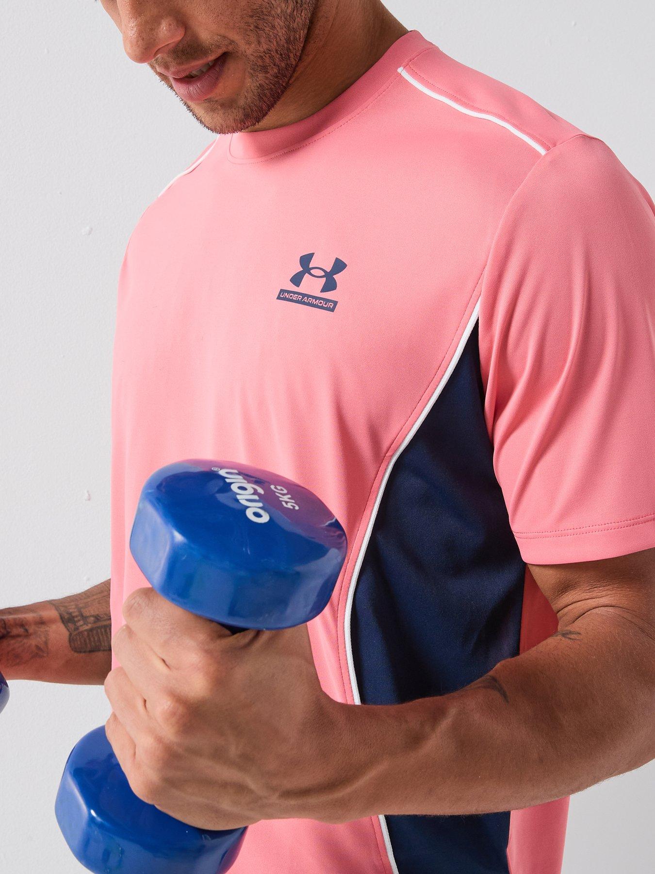 Image 4 of 6 of UNDER ARMOUR Mens Training Tech Short Sleeve Crew - Pink