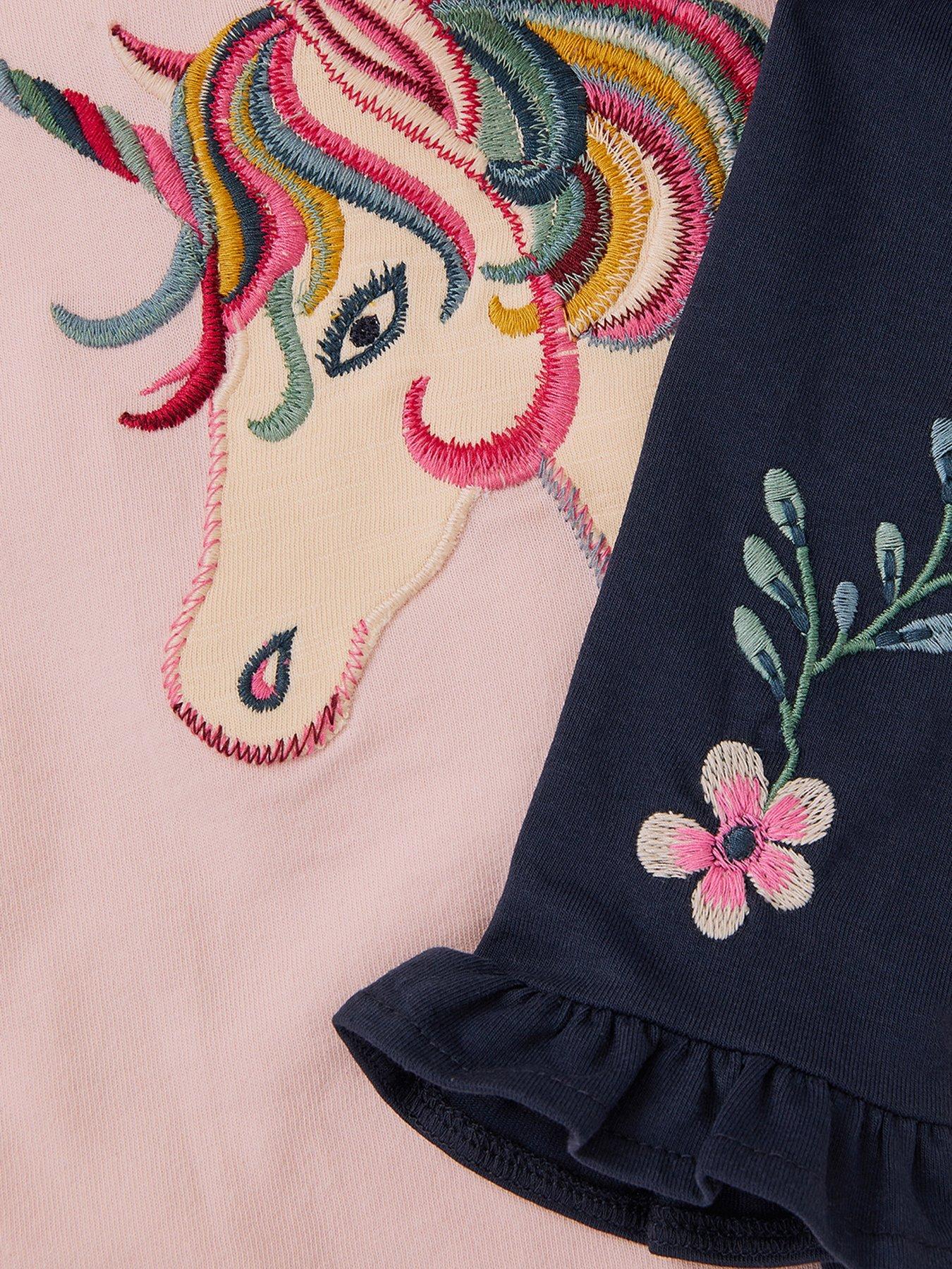 Image 4 of 4 of Monsoon Baby Girls Unicorn Top &amp; Leggings Set - Pink