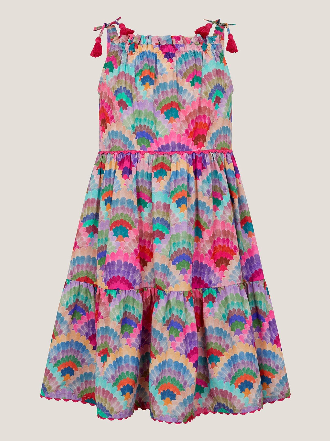 monsoon-girls-rainbow-shells-dress-multi