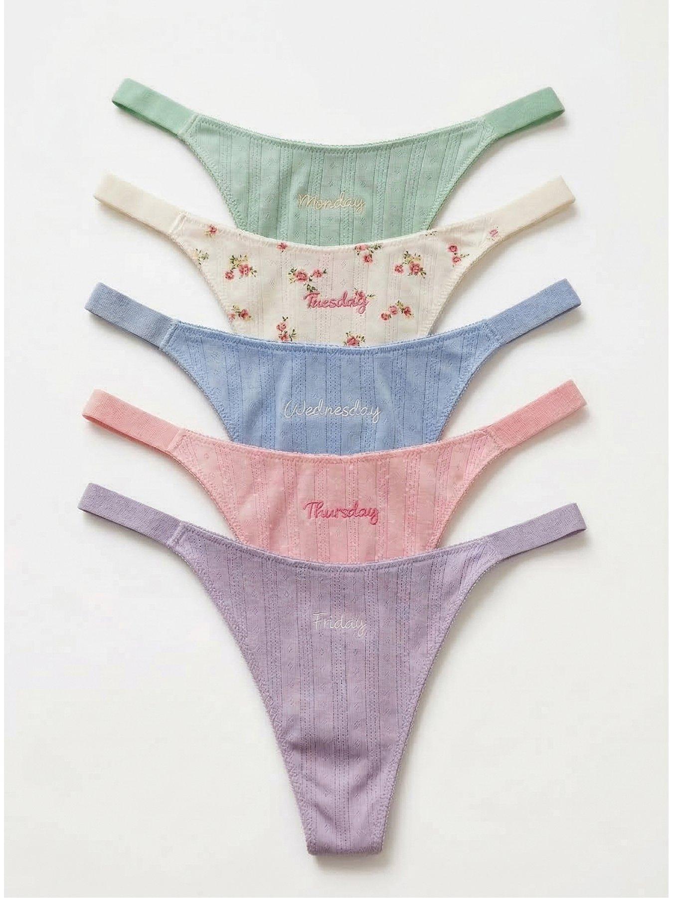 Boux Avenue Pack Of 5 Gigi Weekday Thongs - Multi