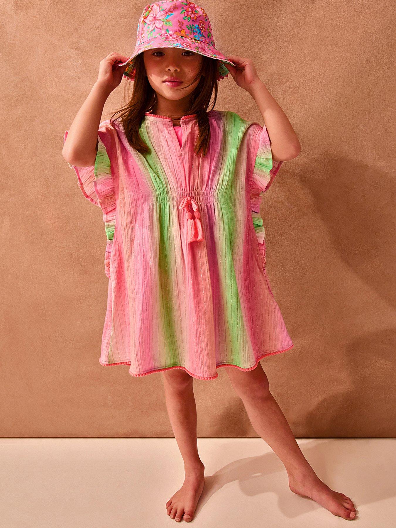 Image 1 of 4 of Monsoon Girls Ombre Stripe Kaftan - Multi