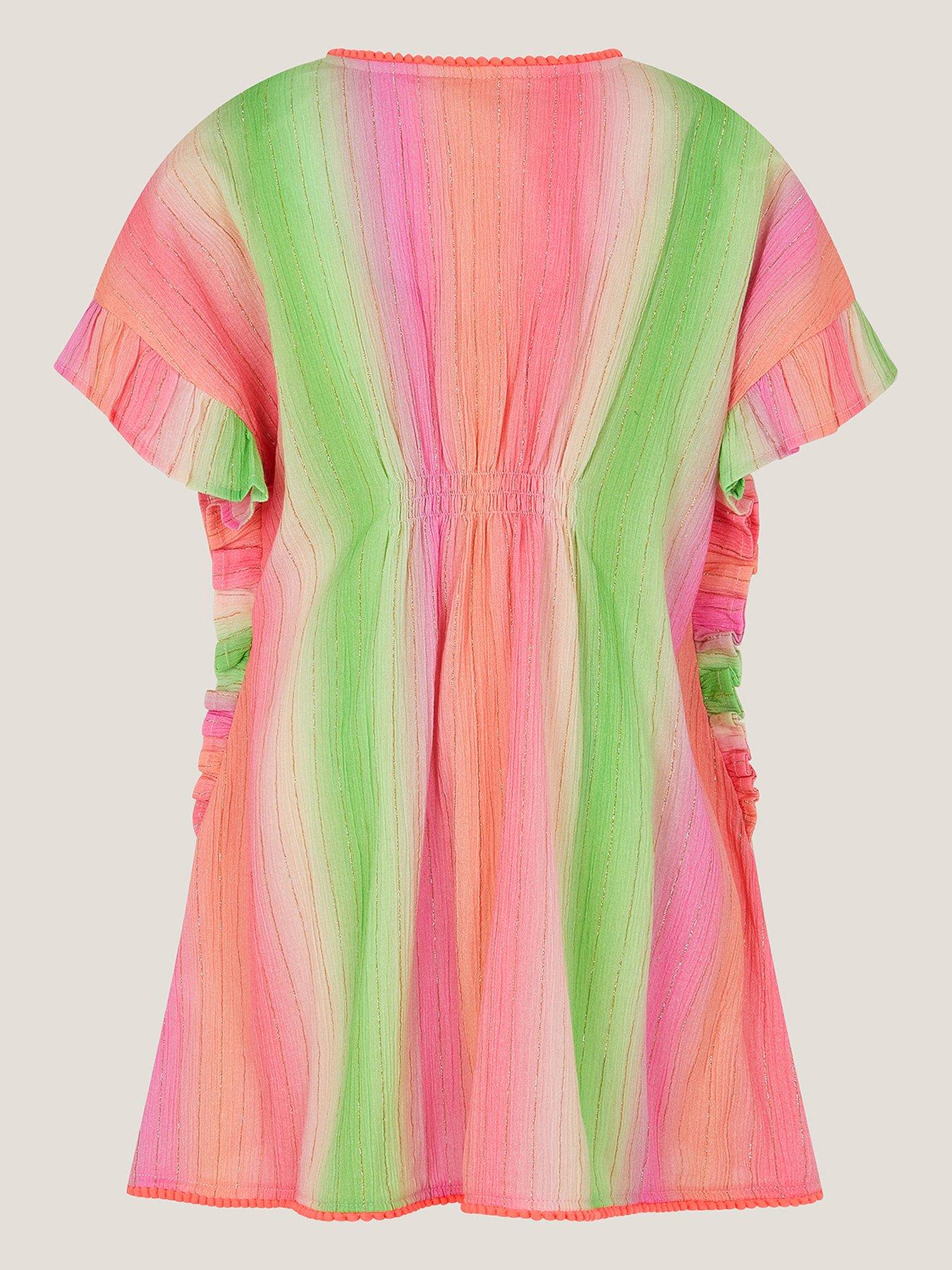 Image 3 of 4 of Monsoon Girls Ombre Stripe Kaftan - Multi