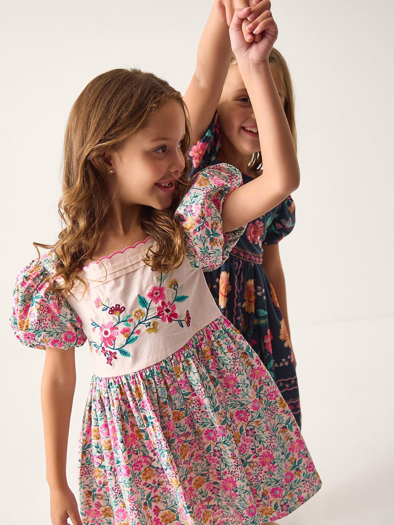 Monsoon Girls Boutique Floral Poplin Printed Dress - Multi