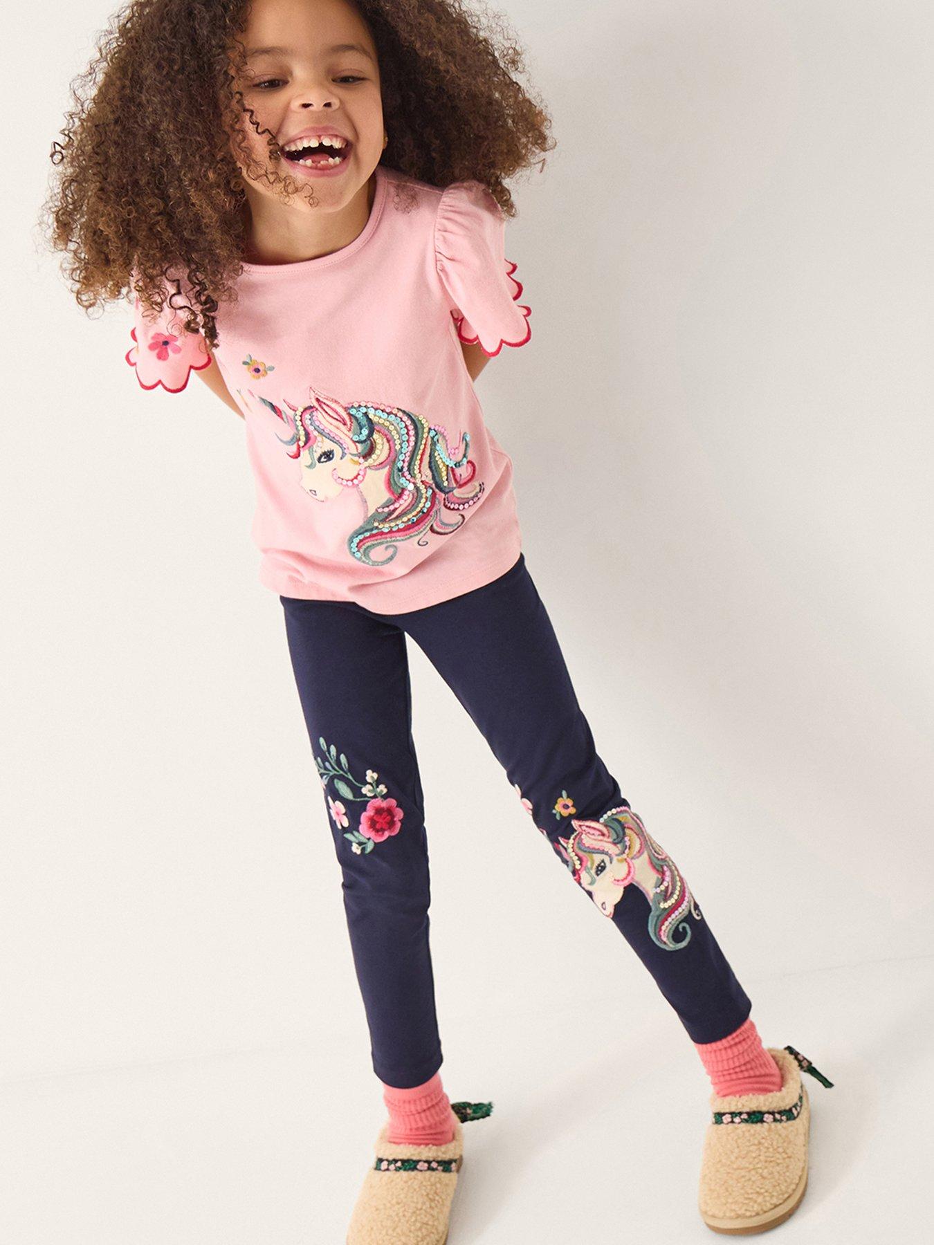 Monsoon Girls Craft Unicorn Leggings - Navy