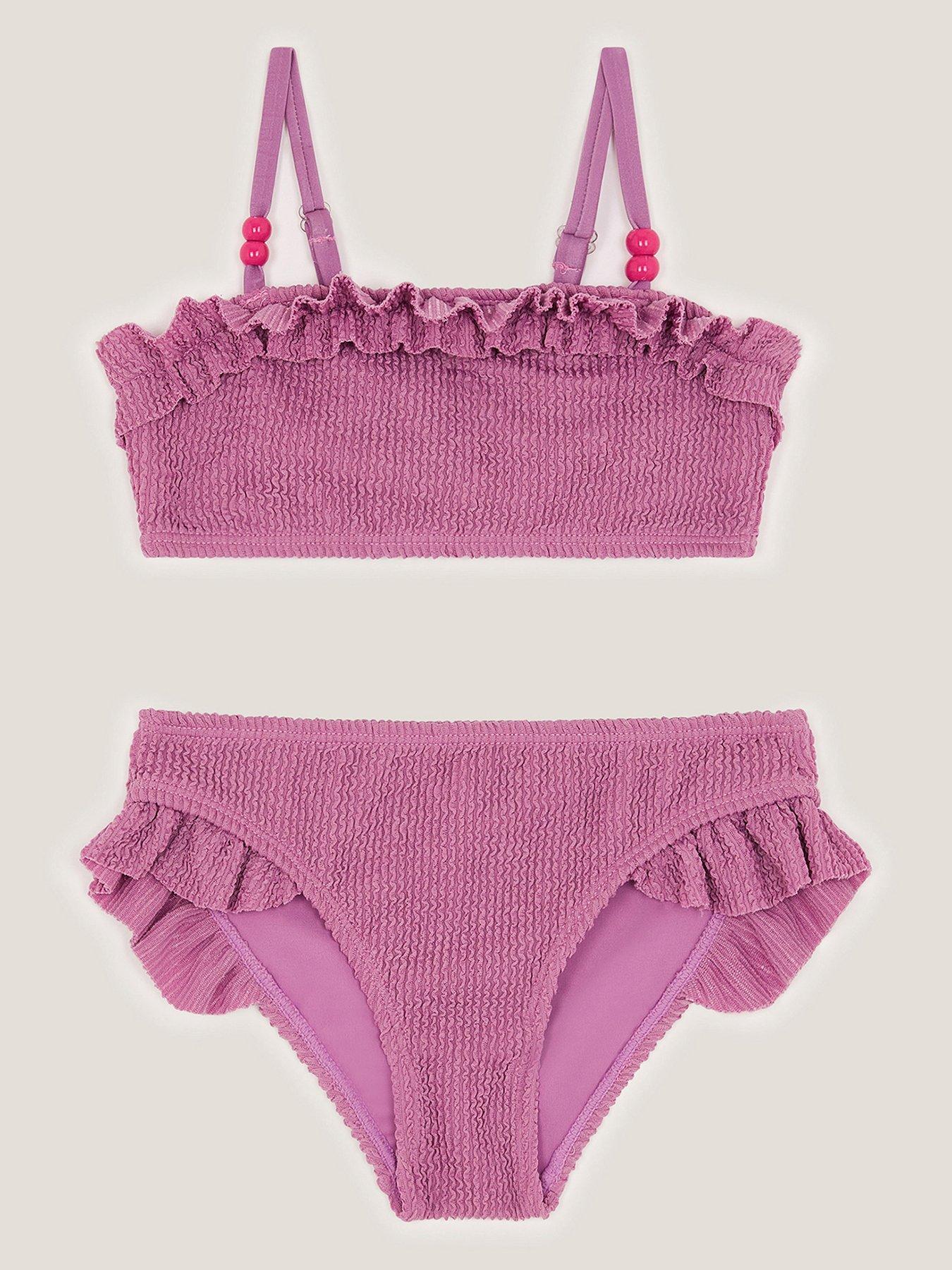  image of monsoon-girls-plain-texture-bikini-light-purple
