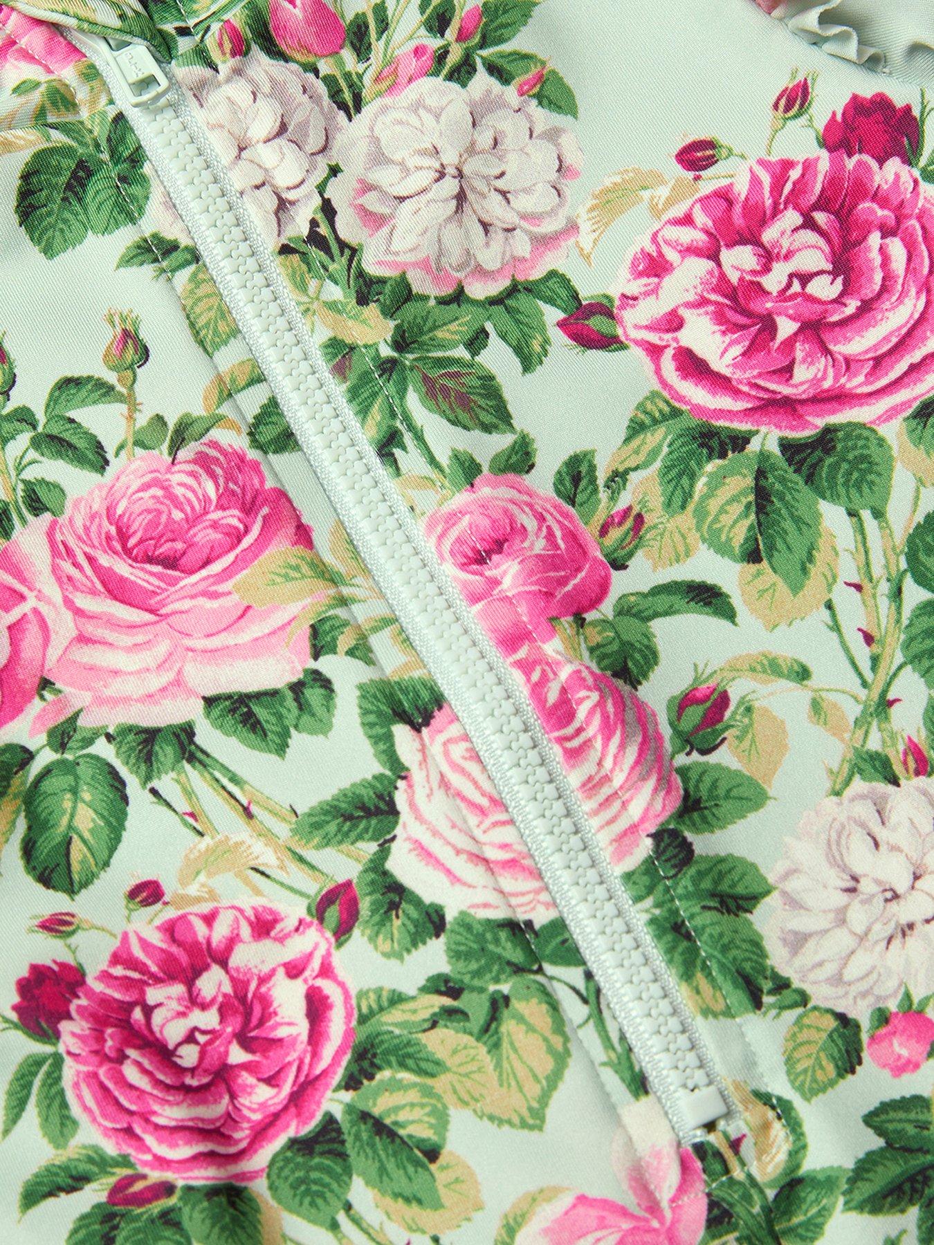 Image 3 of 3 of Monsoon Baby Girls Vintage Floral UPF Swimsuit - Green