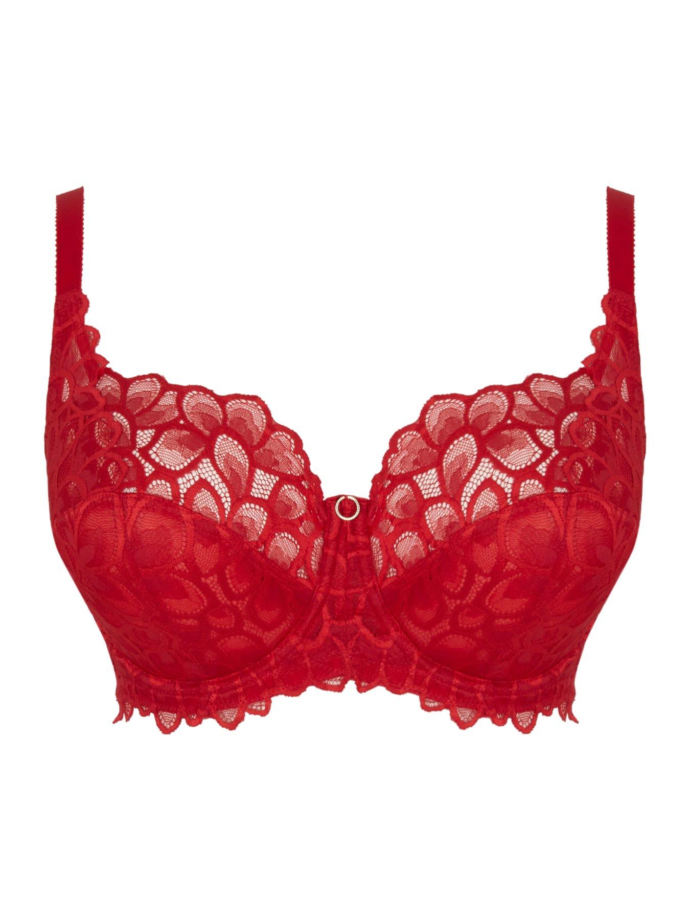  image of panache-allure-true-red-full-cup-bra-true-red