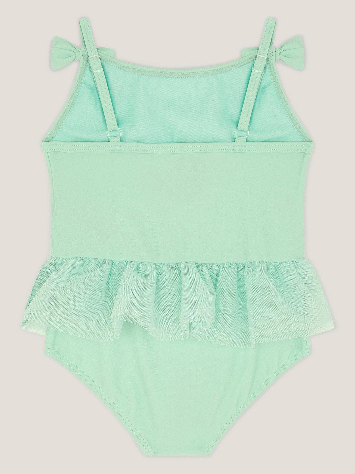 Image 2 of 3 of Monsoon Baby Girls Mesh Skirt Swimsuit - Green