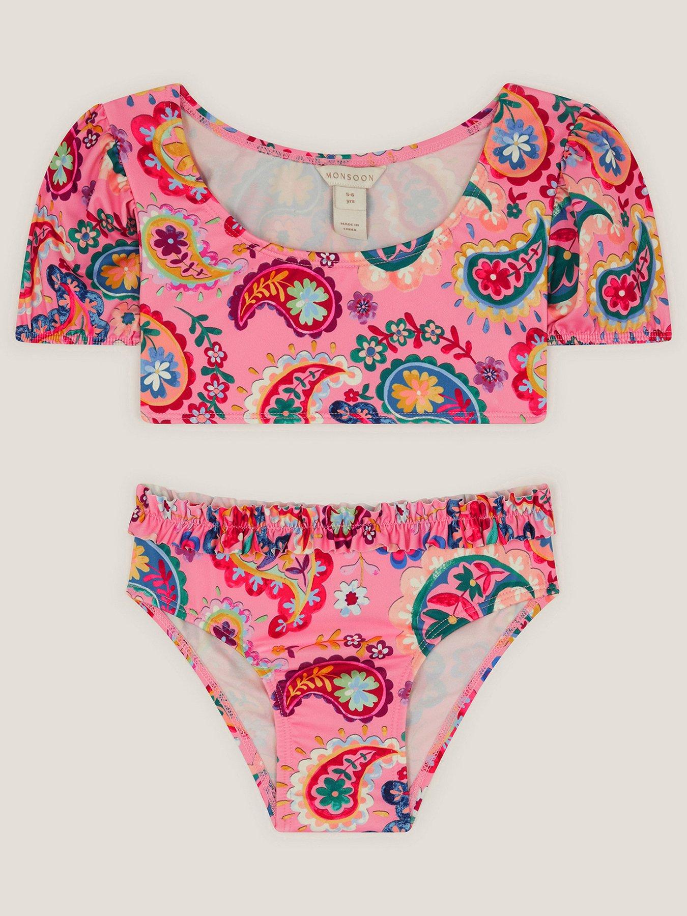  image of monsoon-girls-paisley-puff-bikini-pink