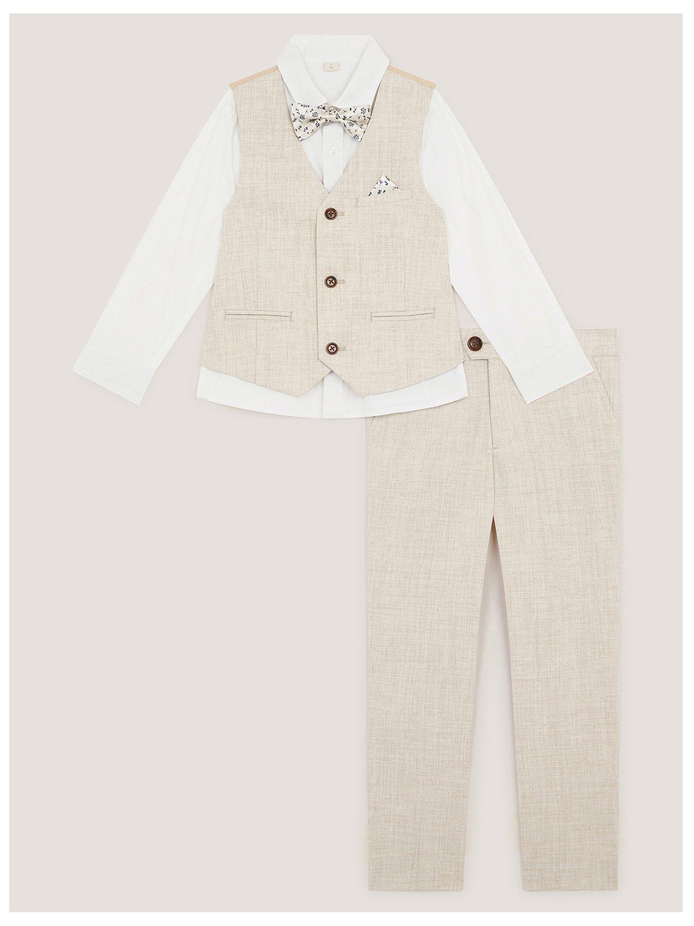 Image 2 of 4 of Monsoon Boys George Stone 4 Piece Suit - Beige