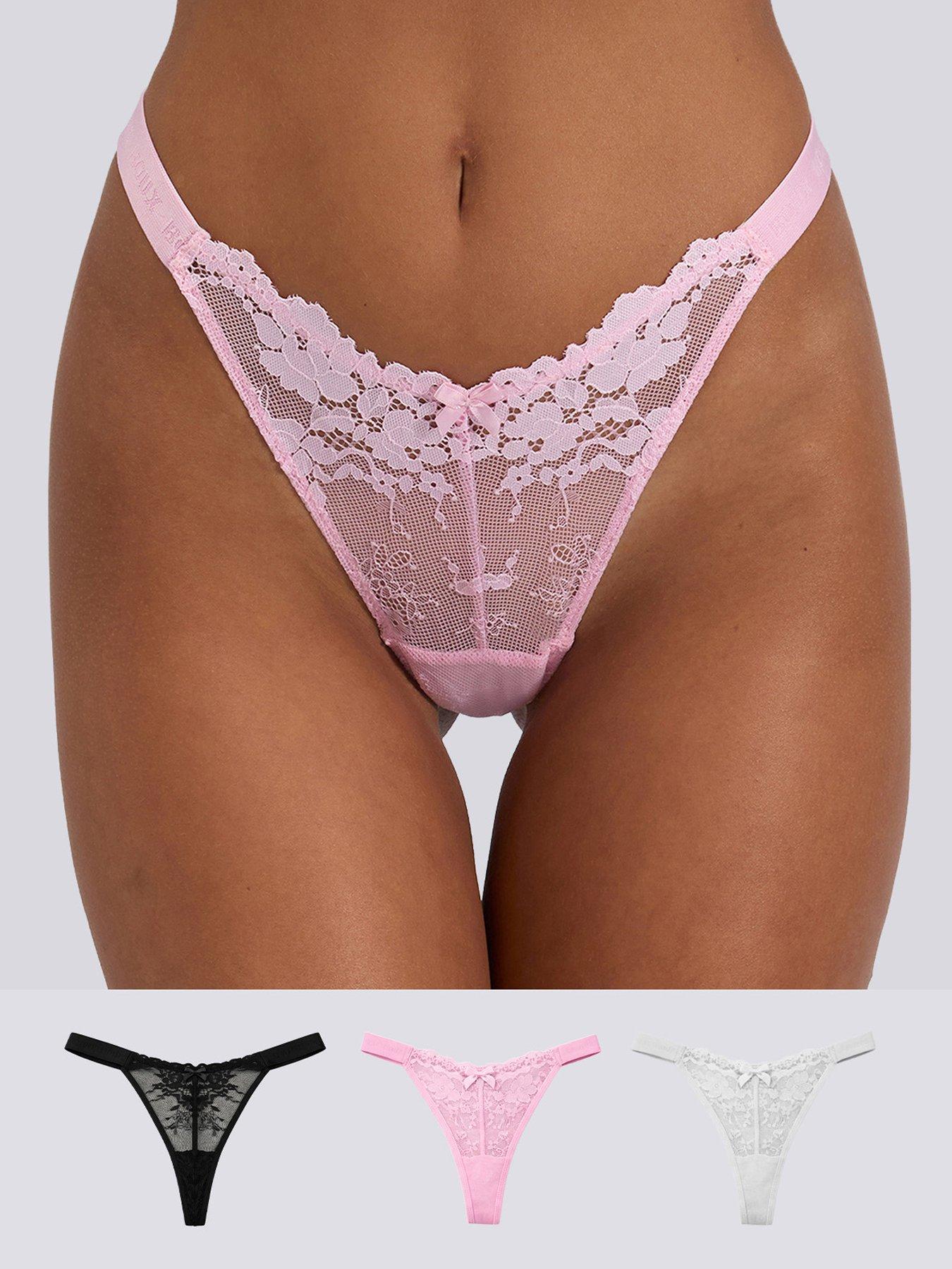 Boux Avenue Pack Of 3 Fran High Leg Thongs - Black/Pink/White