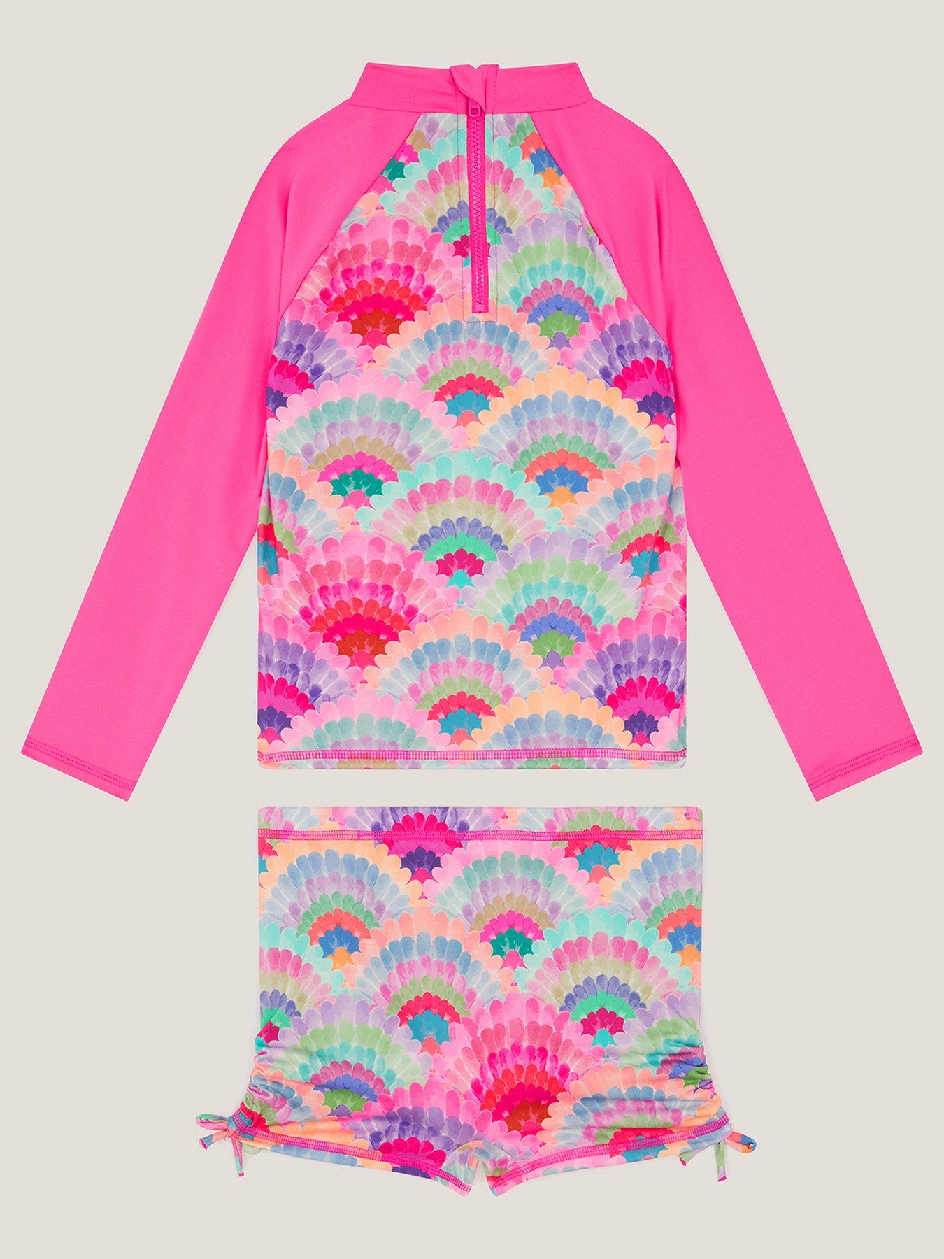 Image 2 of 3 of Monsoon Girls Rainbow Shells UPF Set - Pink