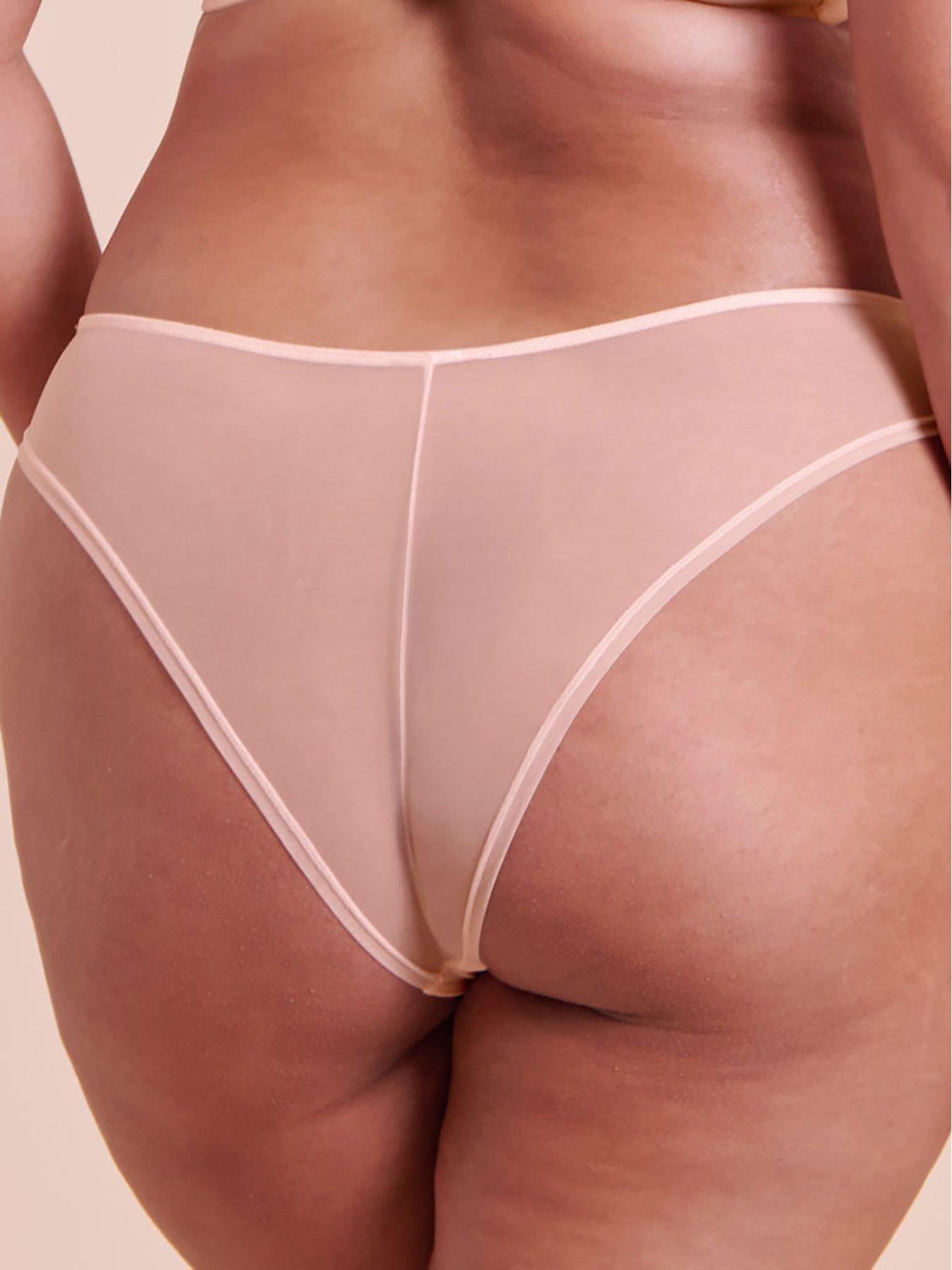 Image 3 of 5 of Curvy Kate Lightstyle Scallop Brazilian Brief - Blush Pink