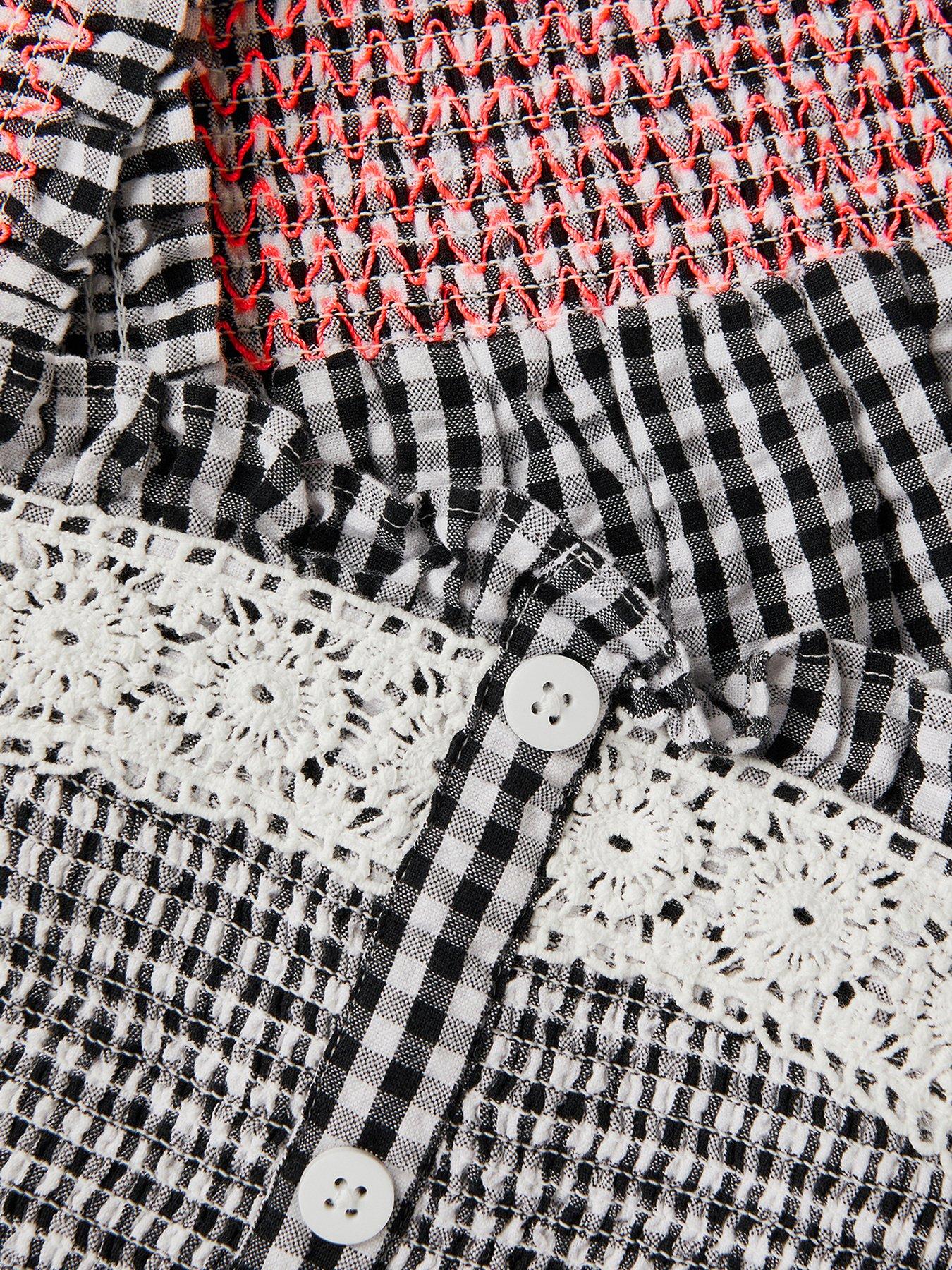 Image 4 of 4 of Monsoon Girls Storm Gingham Skort Set - Black