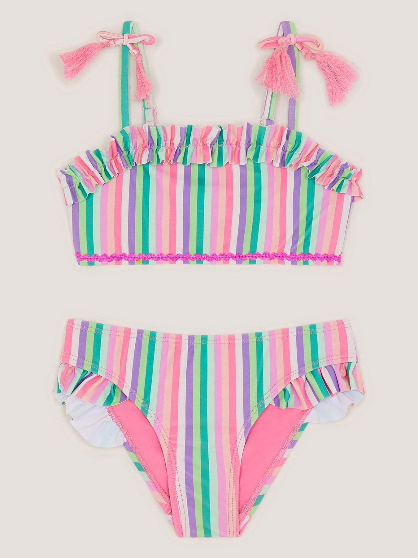  image of monsoon-girls-stripe-bikini-pink