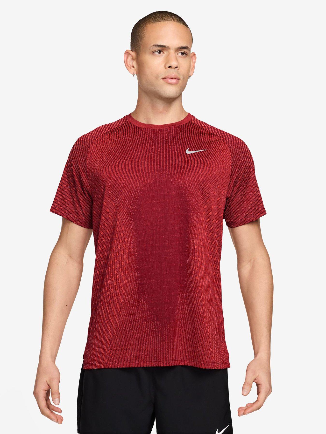 Image 1 of 4 of Nike Mens Stride Running Logo T-Shirt - Red