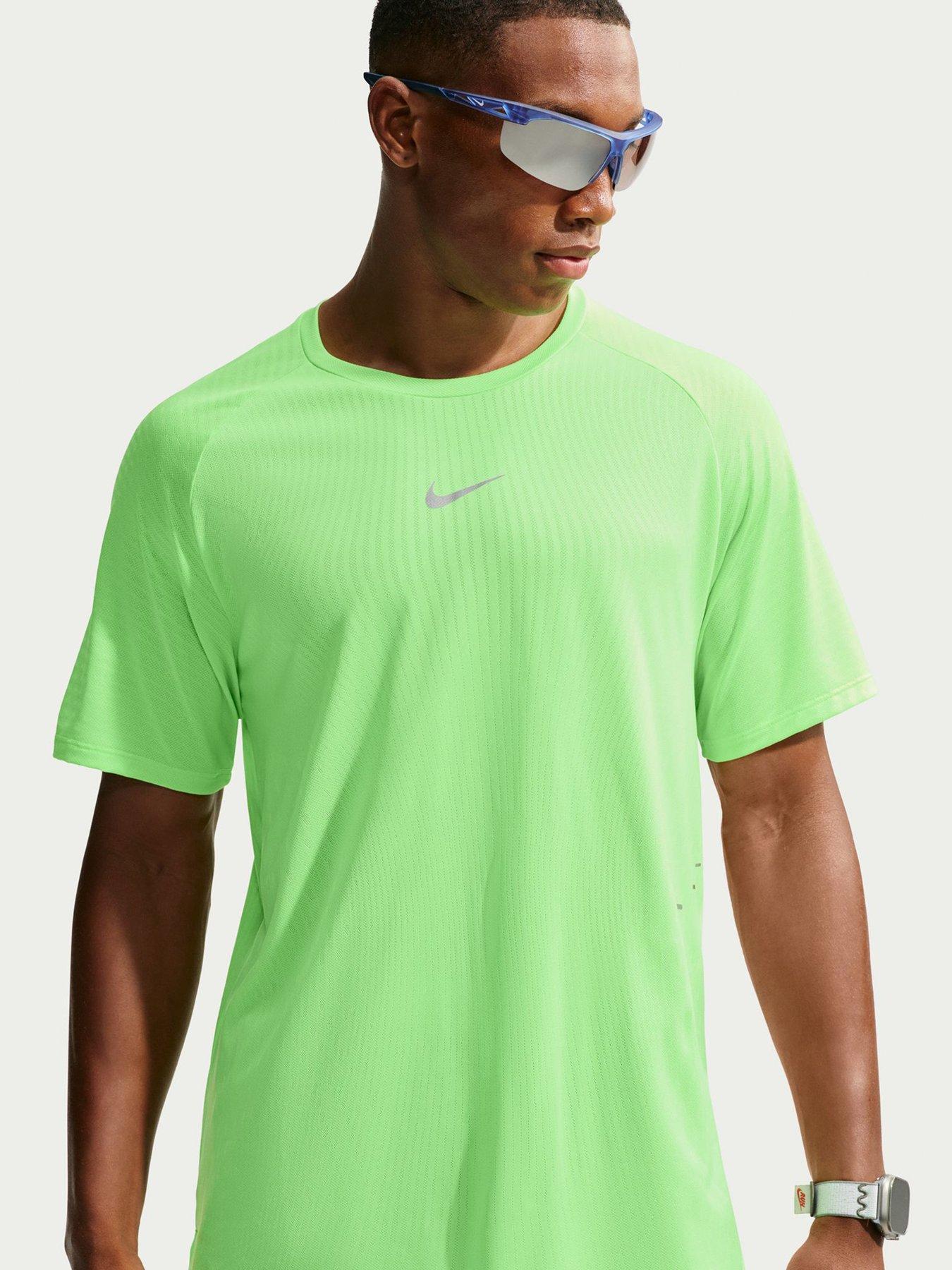 Image 1 of 5 of Nike Mens Stride Running Logo T-shirt - Green