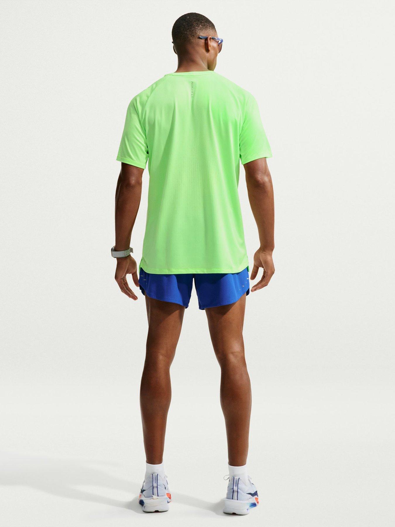 Image 2 of 5 of Nike Mens Stride Running Logo T-shirt - Green