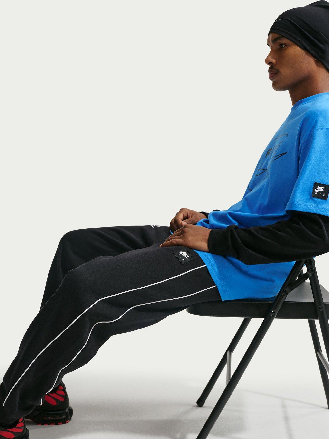 Image 5 of 5 of Nike Mens Sportswear Air Piped Joggers - Black