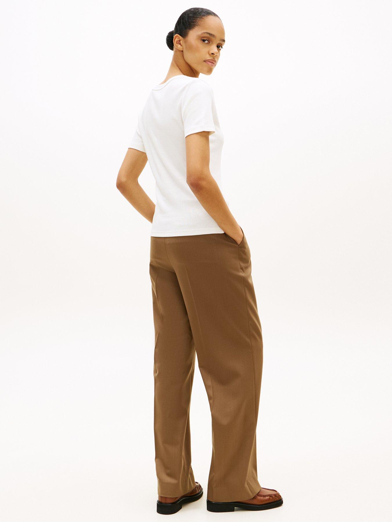 Image 2 of 5 of Tommy Hilfiger Slim V-neck Short Sleeve T-shirt - Cream