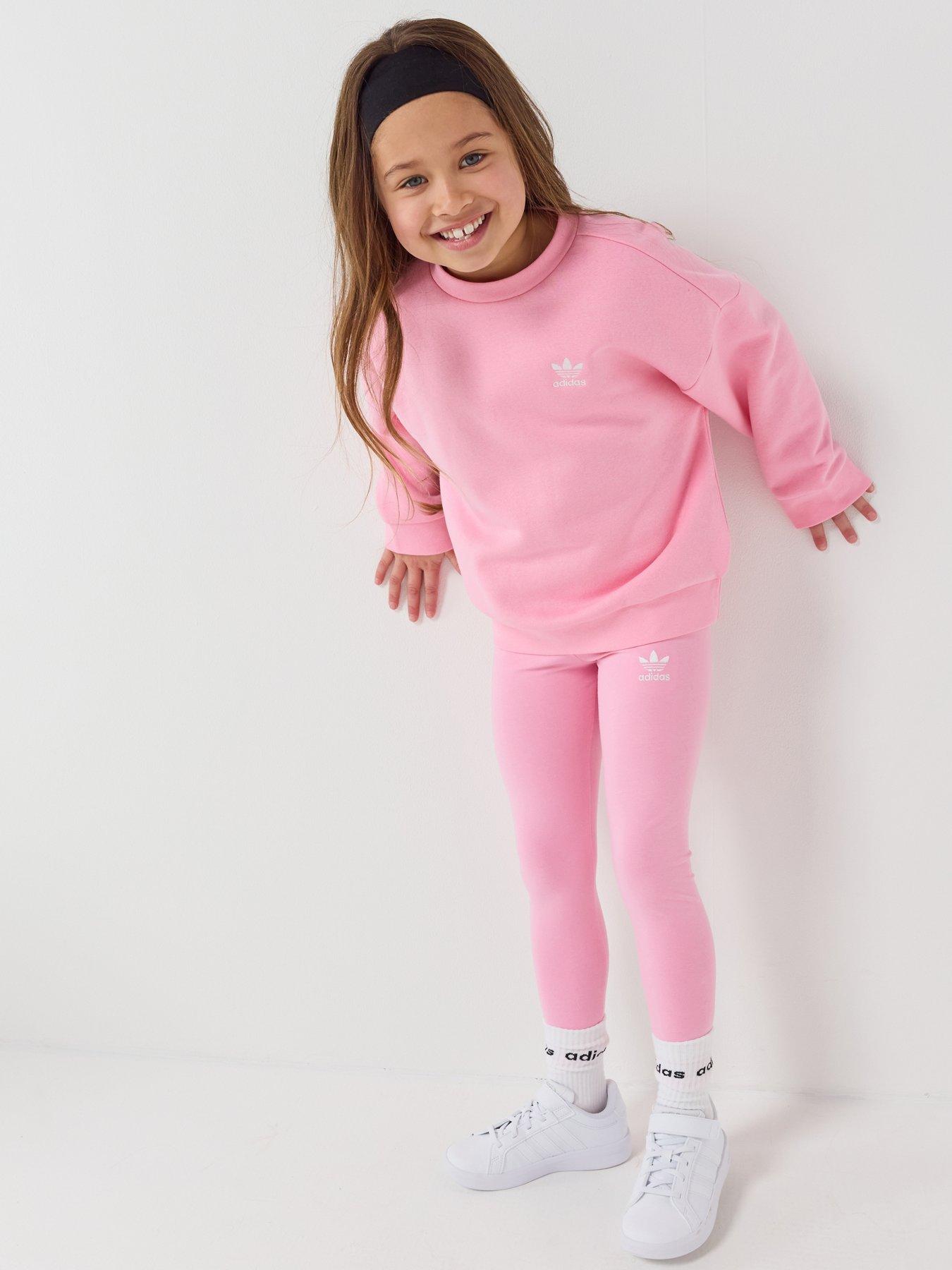 adidas Originals Kids Unisex Oversized Crew Leggings Set - Pink