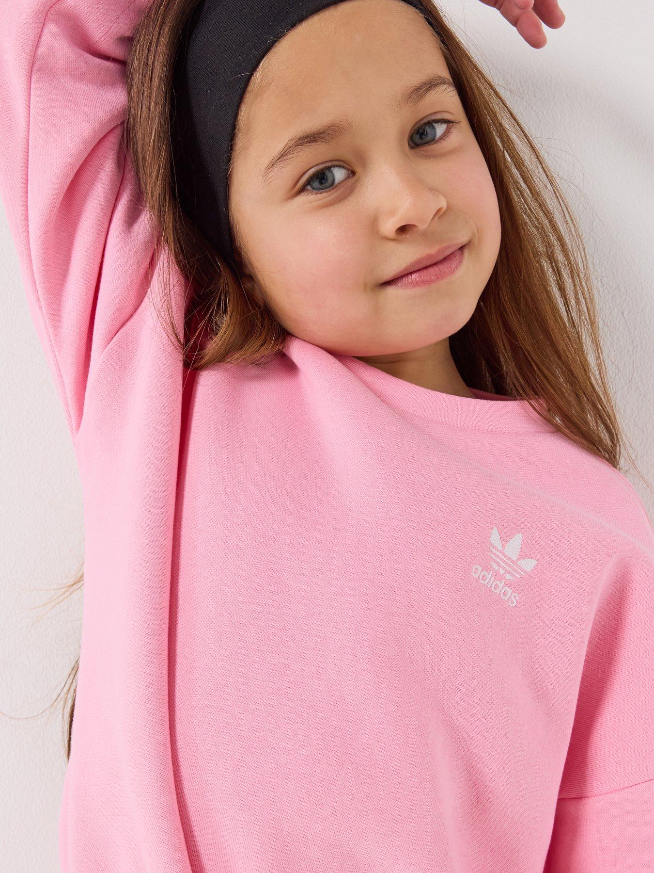 Image 4 of 7 of adidas Originals Kids Unisex Oversized Crew Leggings Set - Pink