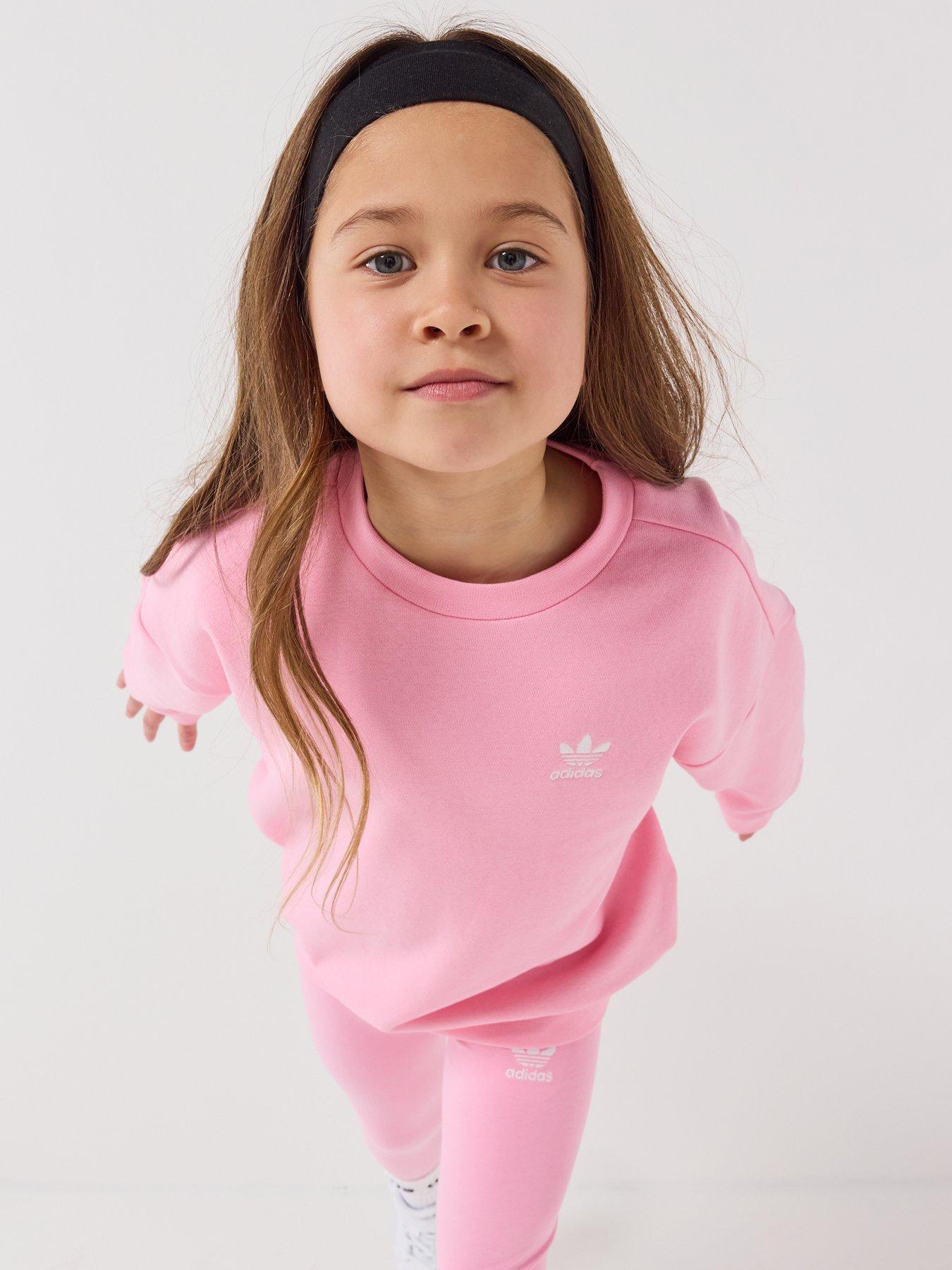 Image 5 of 7 of adidas Originals Kids Unisex Oversized Crew Leggings Set - Pink